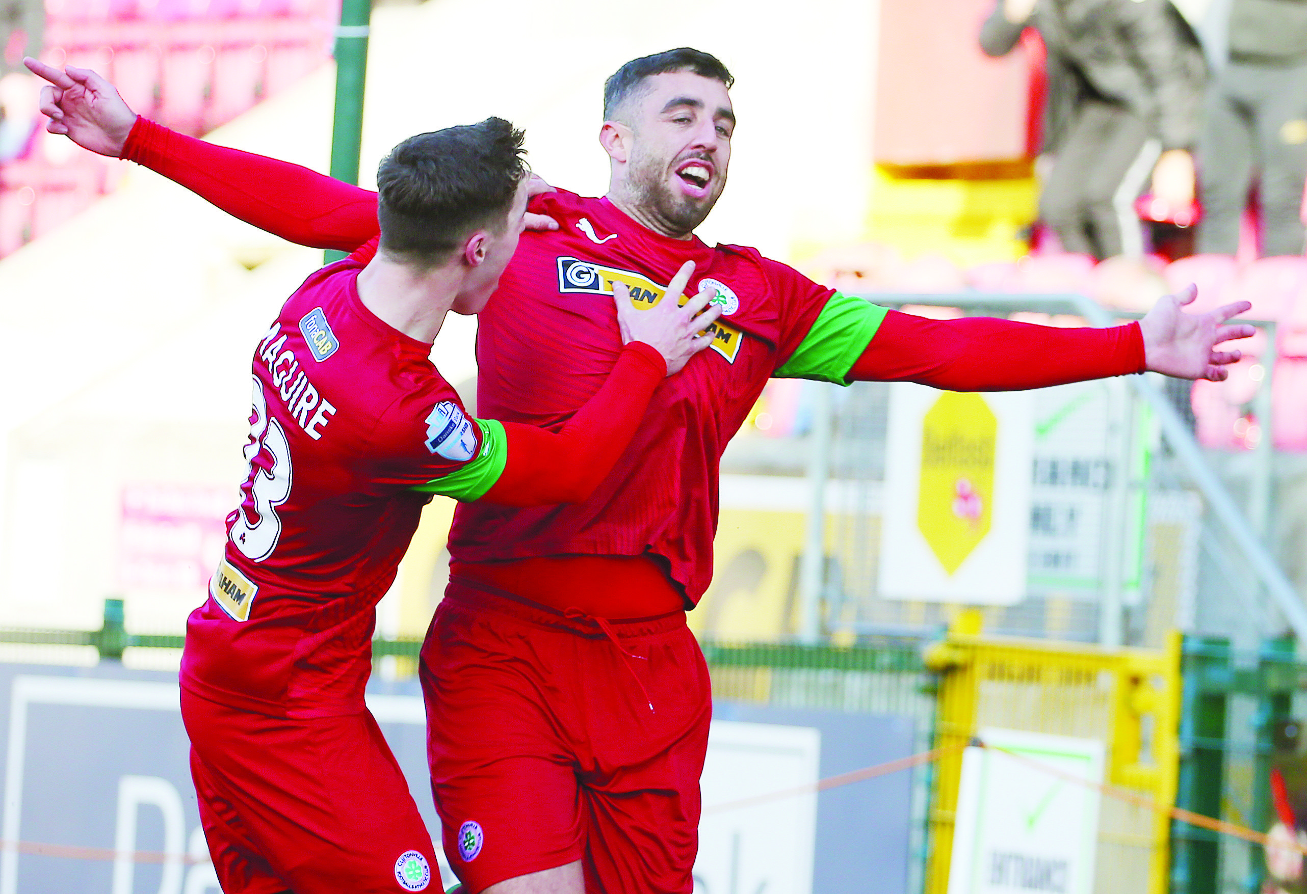 Joe Gormley scored four times in Cliftonville’s win over Dundela at Solitude on Tuesday night  