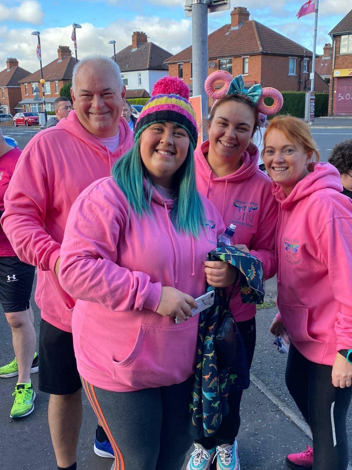 TOGETHER: Sean Smyth, Fiona Kelly, Seainin Smyth and Roisin Burns at the Eimear’s Wish Donut Fun Walk