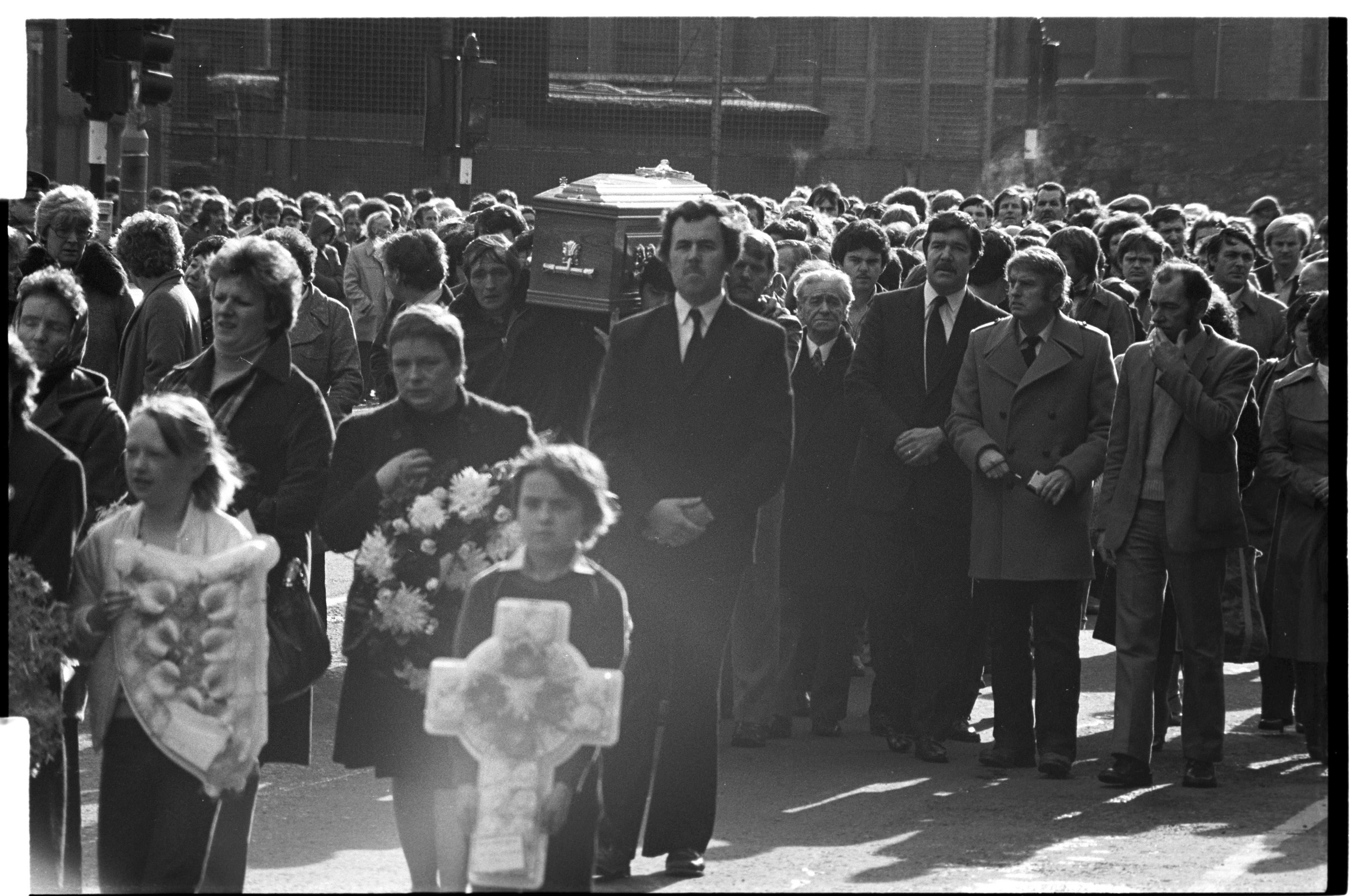 FINAL JOURNEY: The funeral of Councillor Larry Kennedy, who was murdered leaving the Shamrock Club in Ardoyne