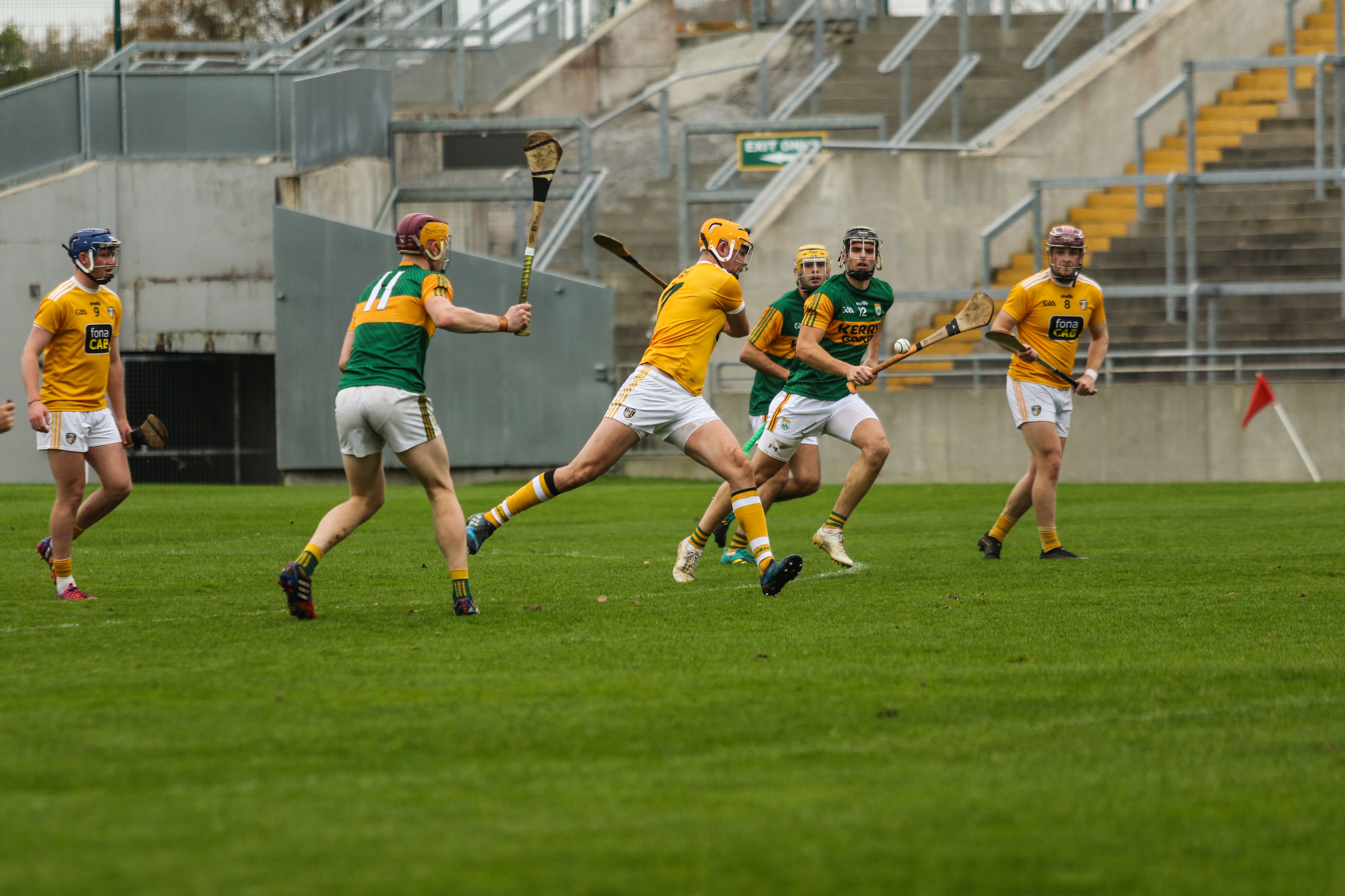 Matthew Donnelly clears from the back during Sunday\'s Division 2A final against Kerry