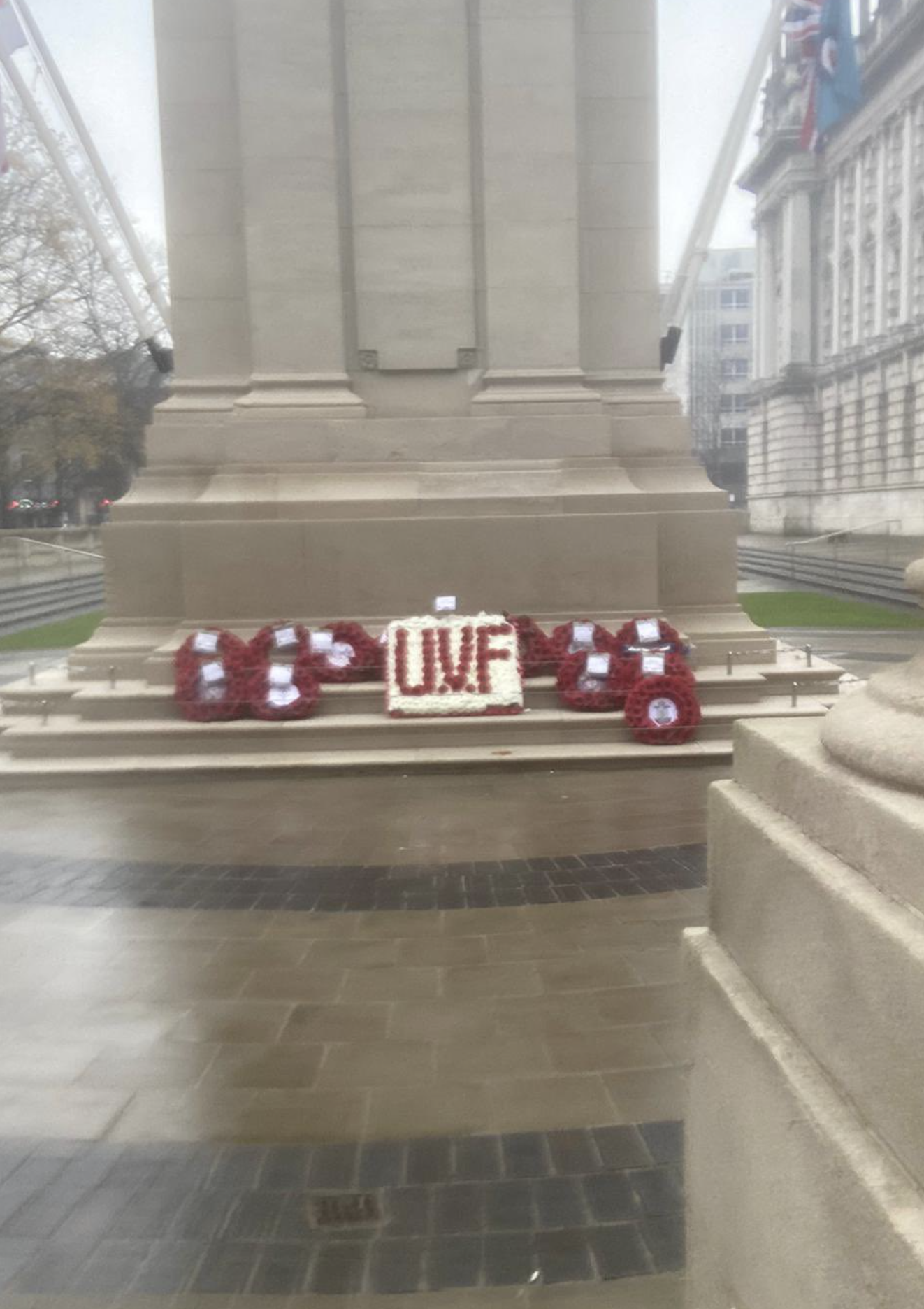 QUESTIONS: The UVF wreath at the cenotaph 
