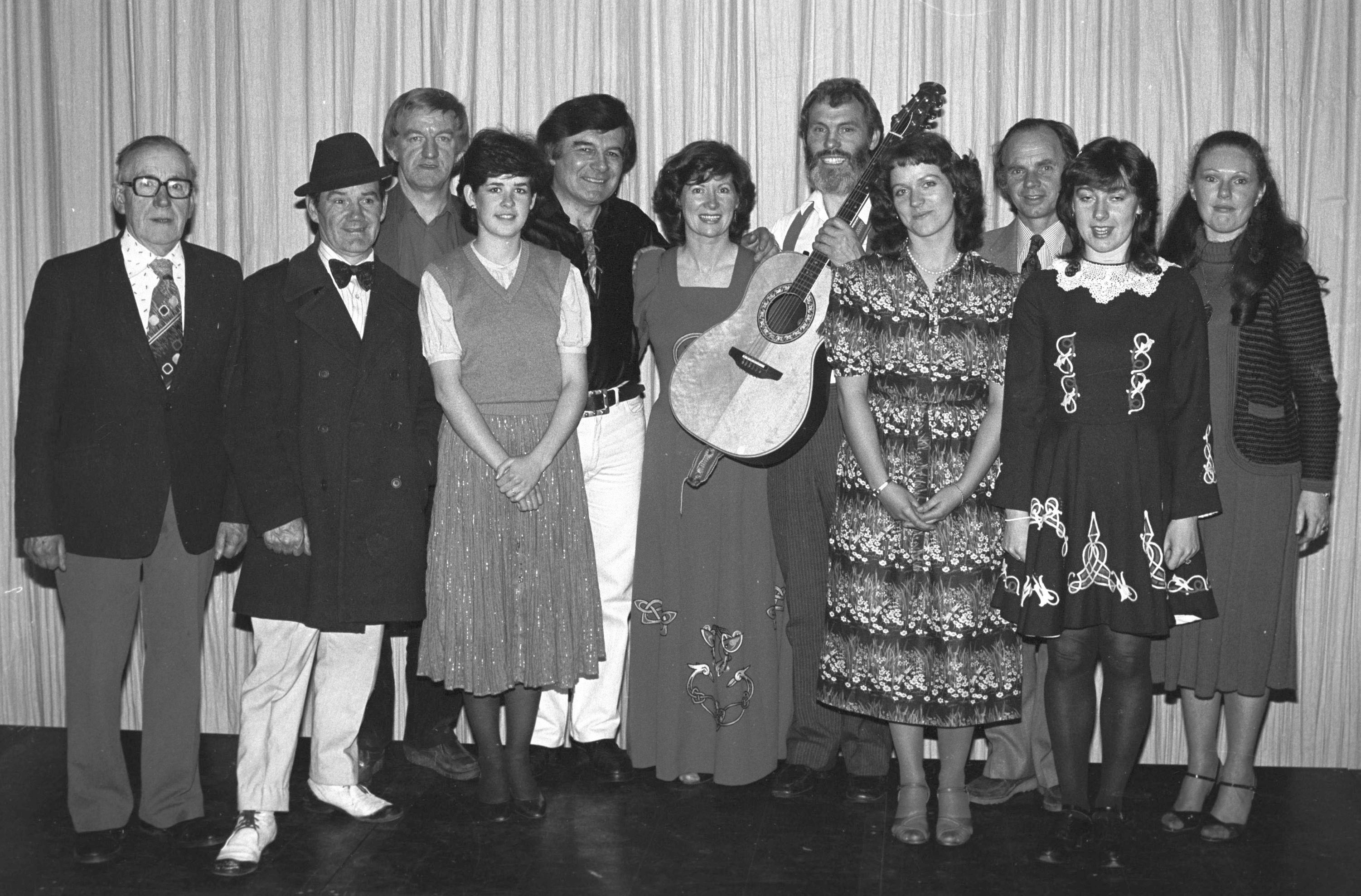 SHARE fundraiser in St Louise\'s with Jim Carty (MC), David Rowlands, Alice McEvoy (SHARE), Gerry Millar, Anne and Francie Brolly, Eileen Depo, Eileen Rocks, Susan Lavery. (A’town News, May 1982)