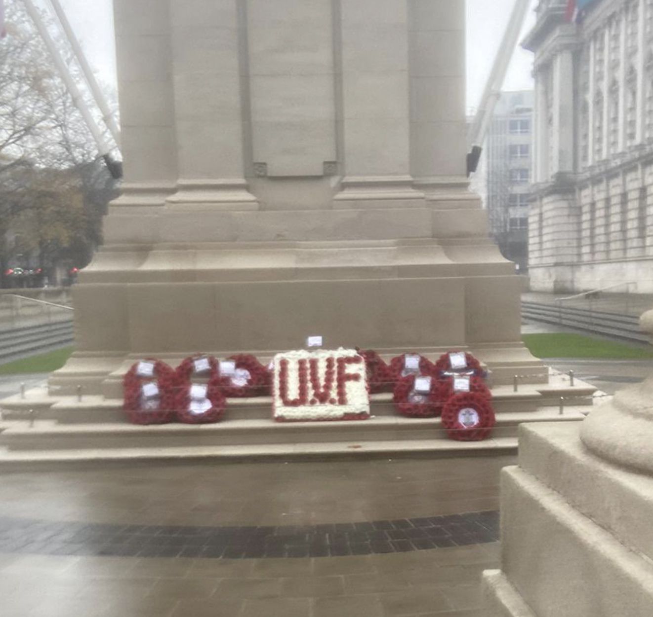 PROMINENT: The UVF wreath was at the Cenotaph during the official Belfast City Council ceremony