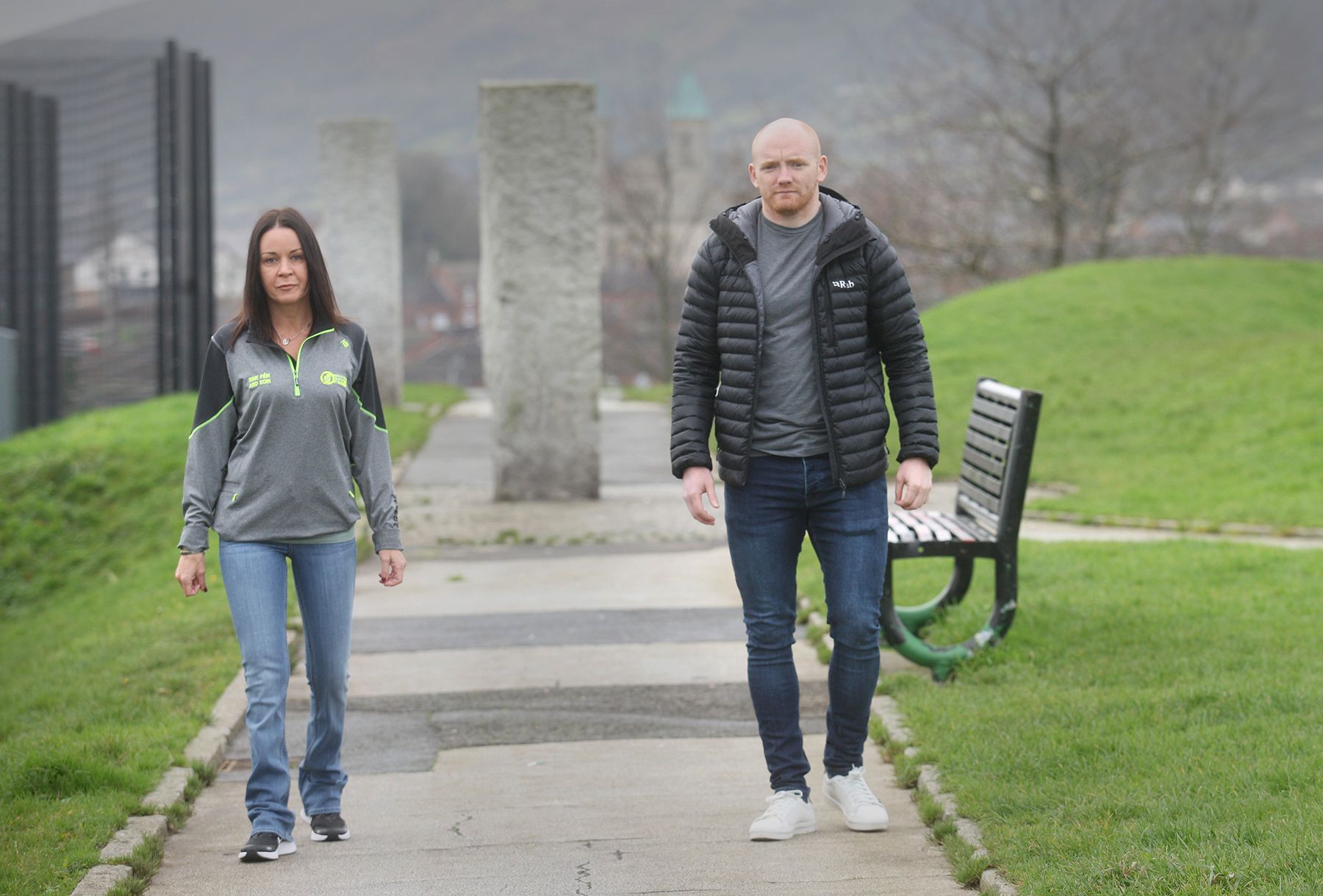 STATE-OF-THE-ART: Crumlin Star’s Joe McNeill with Cllr Nichola Bradley at the Bone Park
