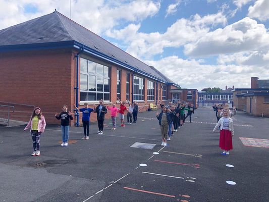 BACK AT SCHOOL: Lining up for classes at St Teresa\'s Primary School 