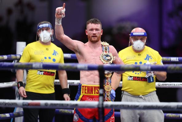 James Tennyson with the Lonsdale Belt