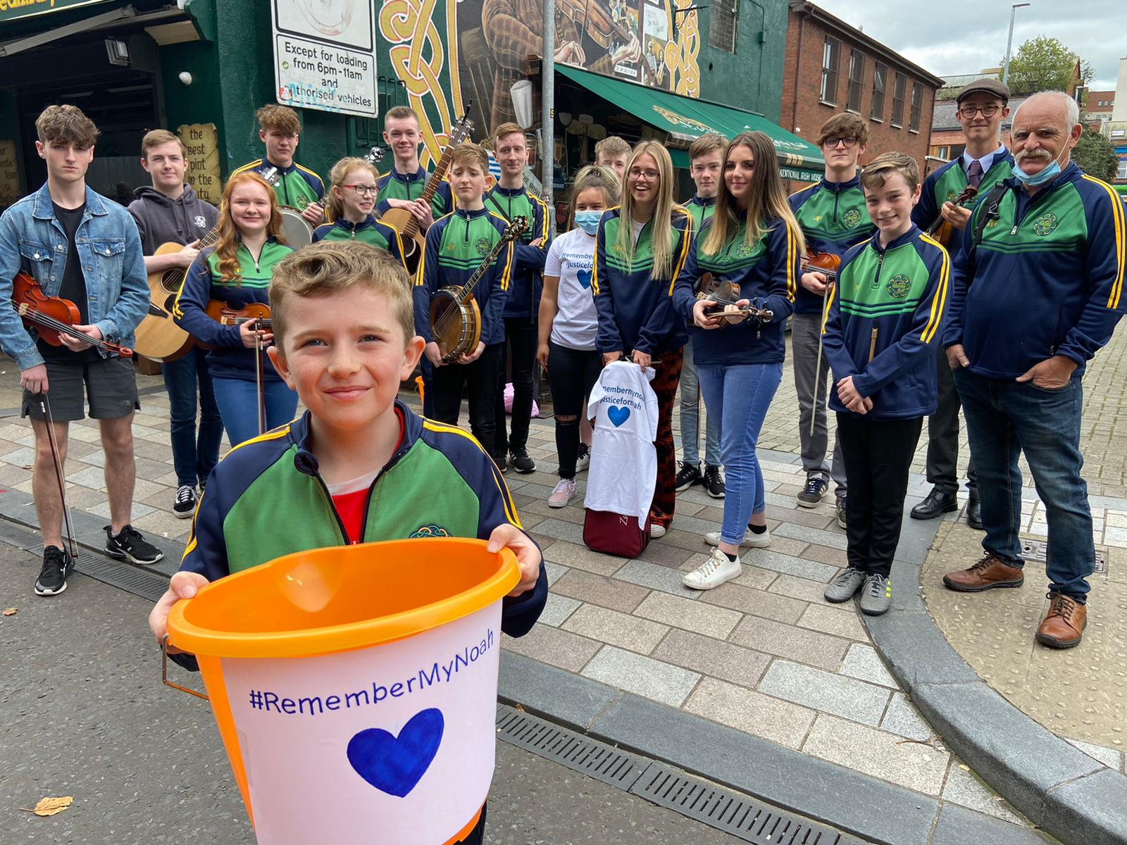 CAMPAIGN: Musicians from Glengormley School of Traditional Music in Belfast city centre