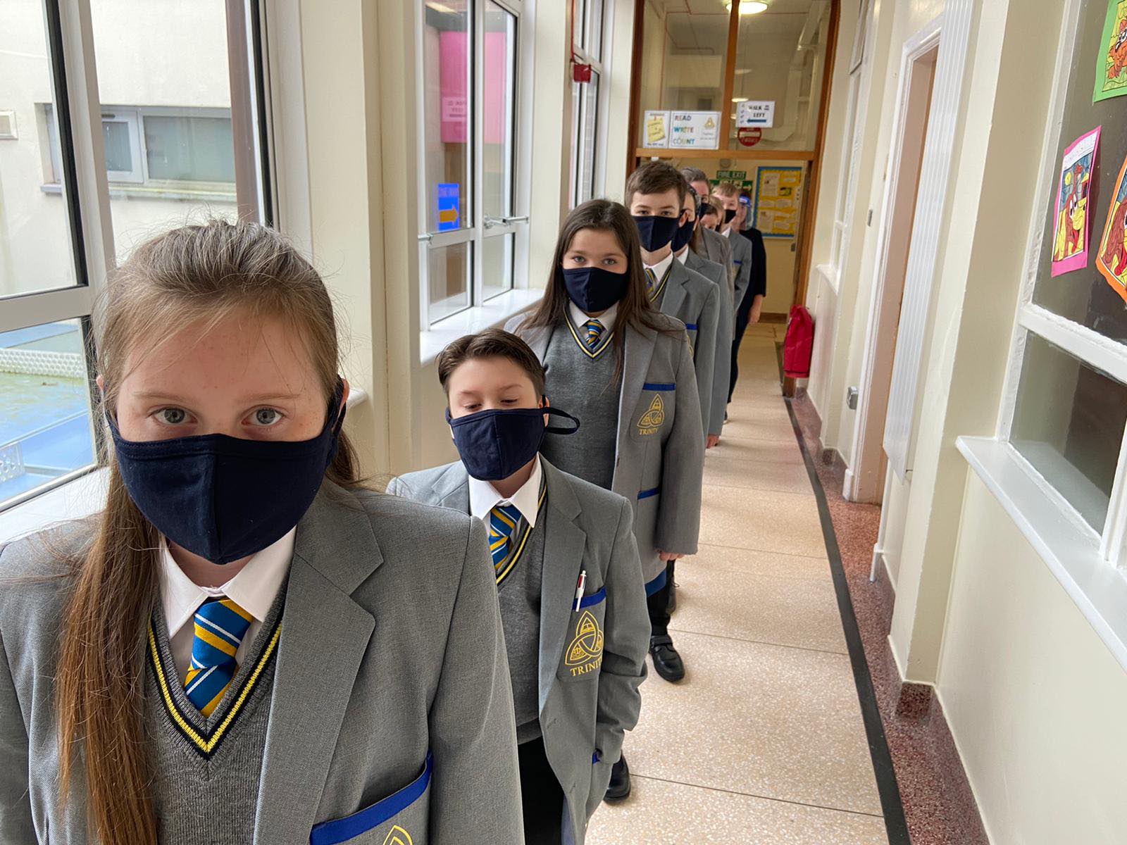MASKED UP: Students at Blessed Trinity College must wear a face covering in corridors and communal areas around the school