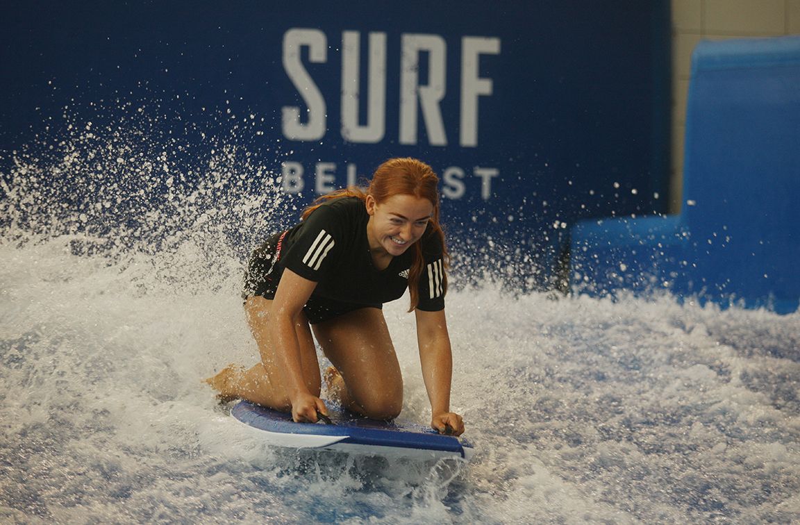 SURF’S UP: Who needs the beach when you can surf at Andersonstown Leisure Centre