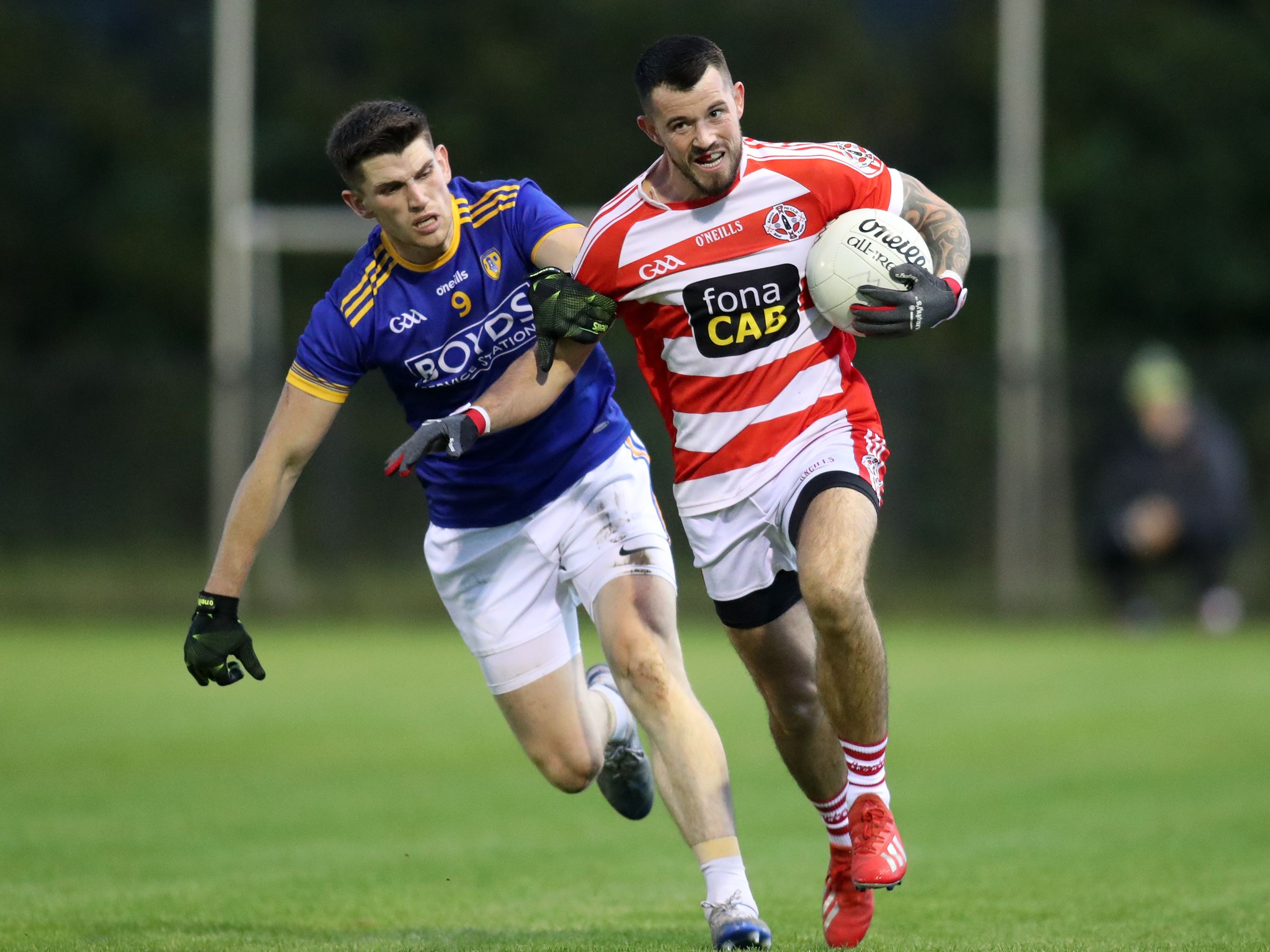 Niall Peoples tried to get away from Colum Duffin