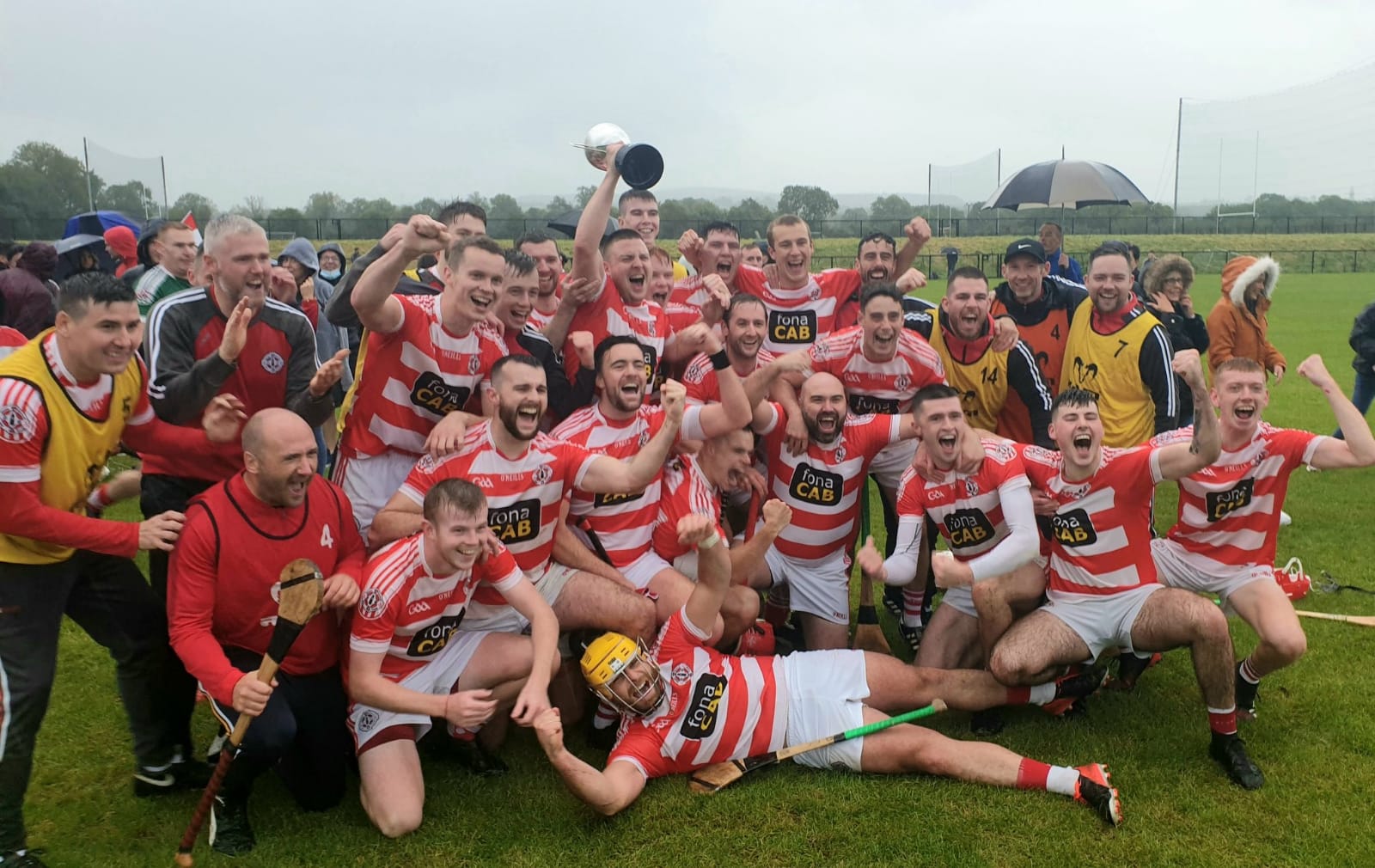 St Paul\'s players celebrate their Junior Hurling Championship success