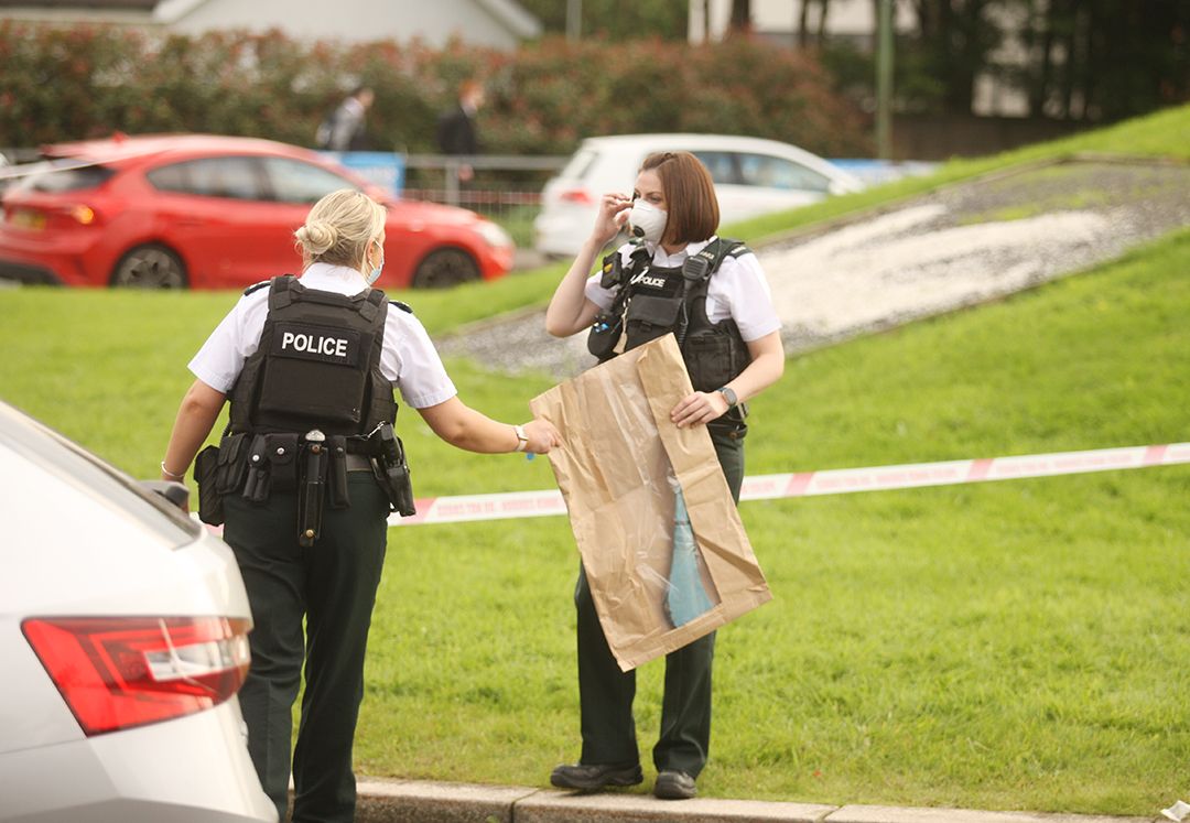 STABBING: Police carried out an extensive search of the scene following Monday\'s attack