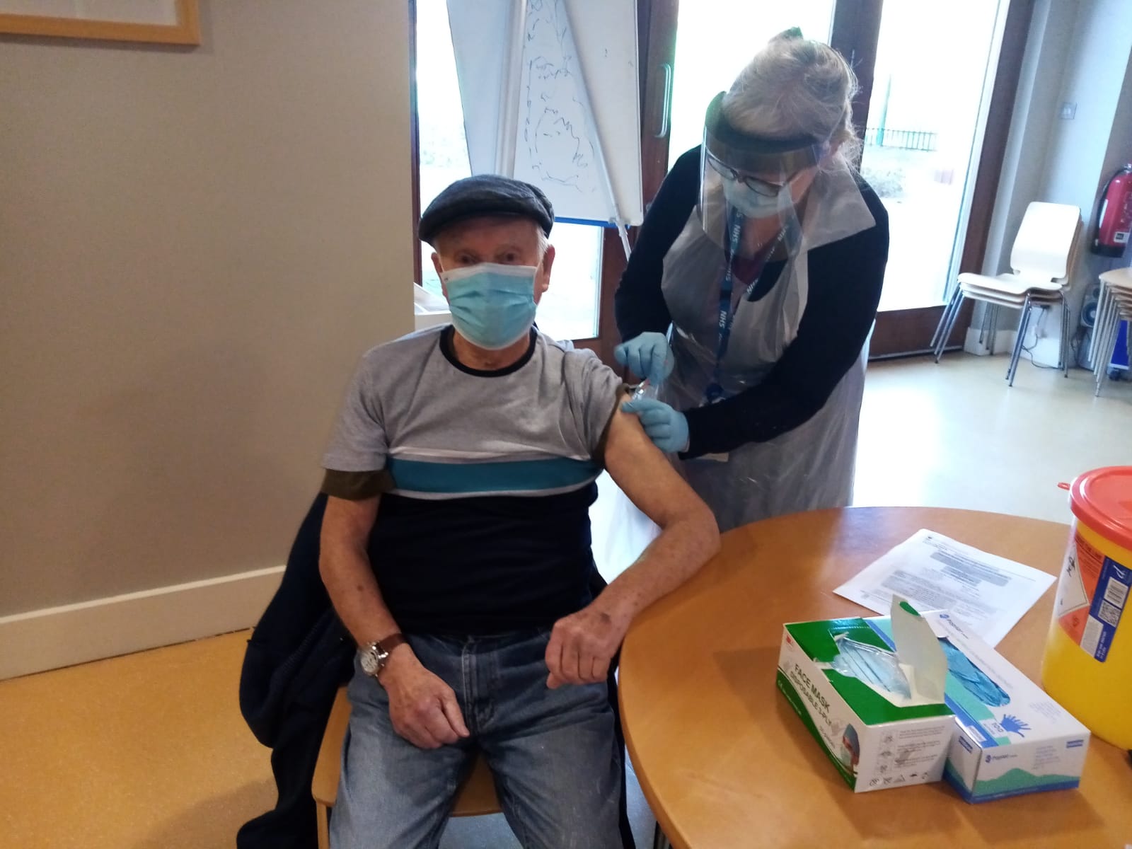 VACCINE: 91-year-old Sam McClenaghan receives his jab