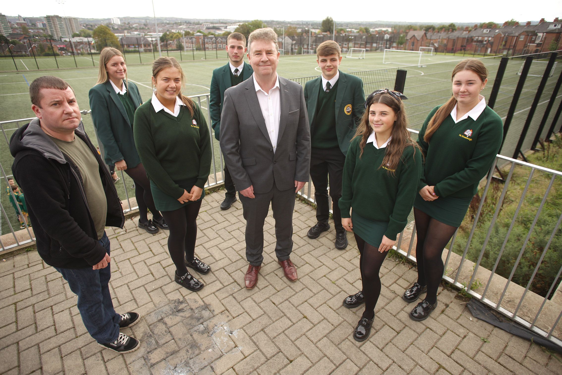 DECISIONS: Cllr Ciaran Beattie and chair of the Coláiste Feirste Board of Governors, Seán Mistéil are calling on Belfast City Council to deliver the funding they need