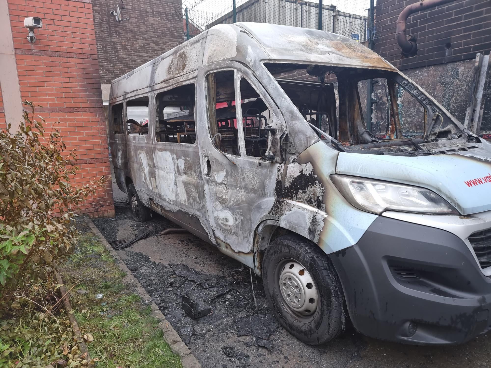 SENSELESS ATTACK: The minibus was completely destroyed in the attack on Sunday evening