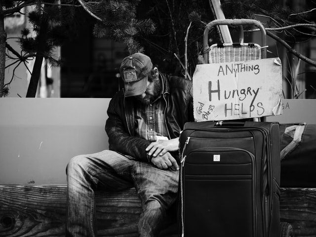 ROCK BOTTOM: A homeless man in Seattle, USA