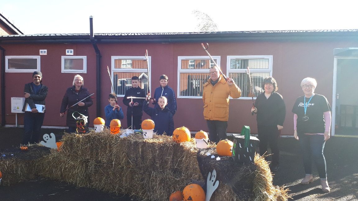 HALLOWEEN CLEAN-UP: The community clean-up initiative was organised by Radius Housing and the Lower Oldpark Community Association