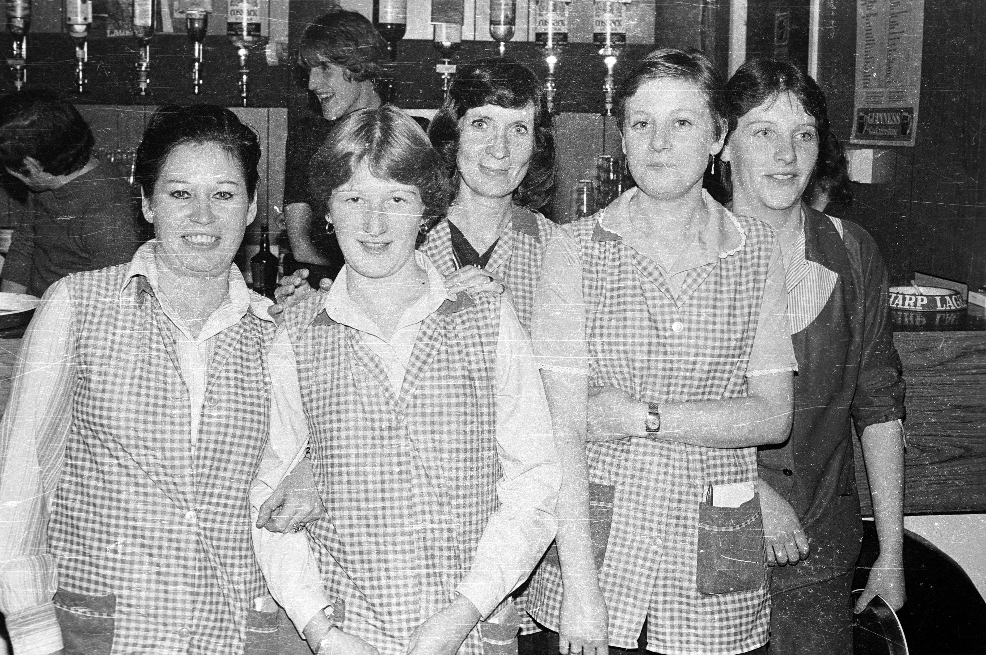 Beatrice, Catherine, Ann, Bridget and Rosie who were part of the waitress staff at St Matthew\'s Social Club