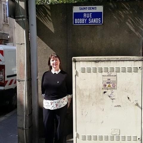 Theresa McArdle on Rue Bobby Sands in Saint Denis near Paris