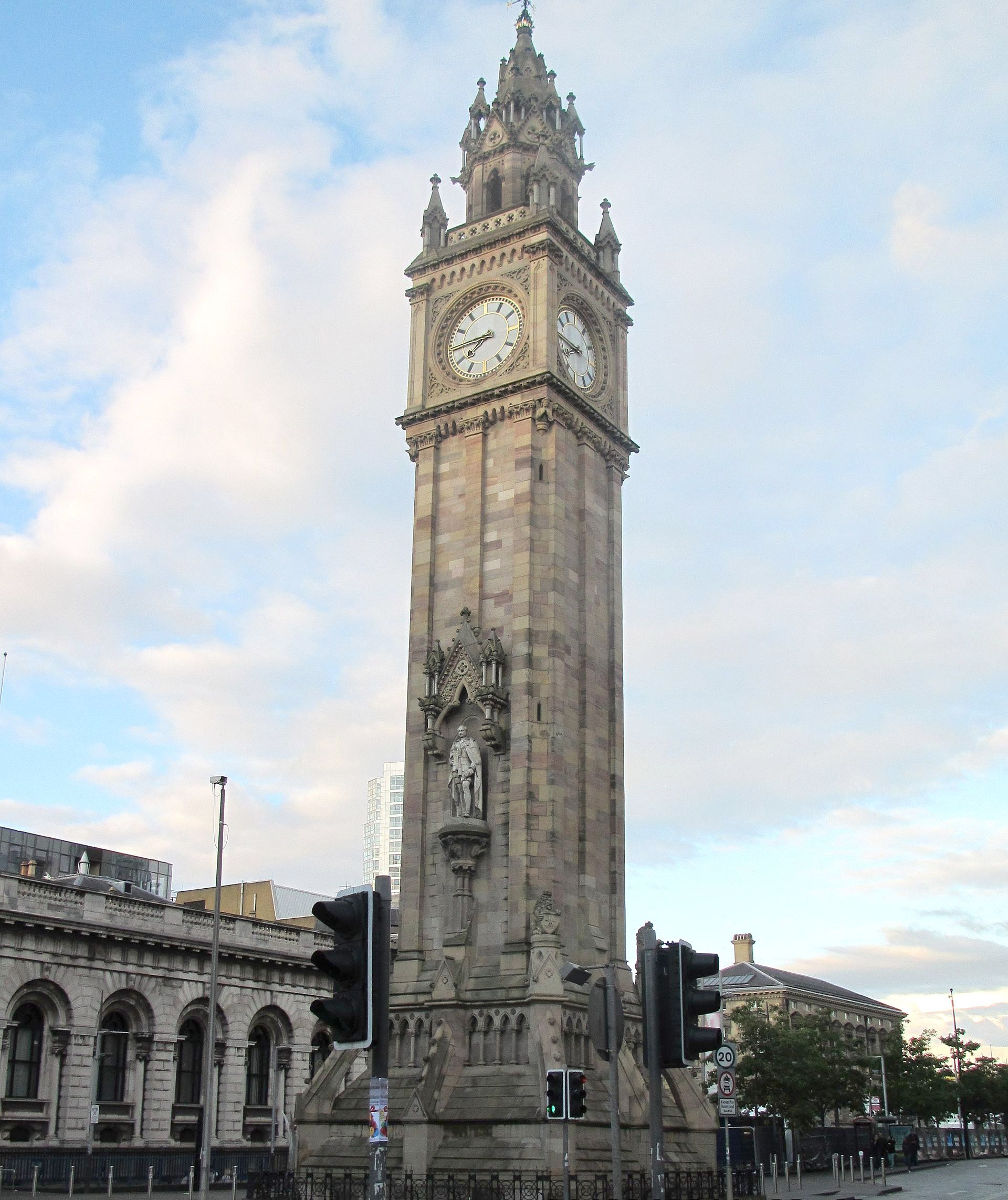 OFF-PLUMB: Belfast’s Albert Memorial Clock, designed by Newry architect WJ Barre, who also designed University Road Methodist Church (BELOW)