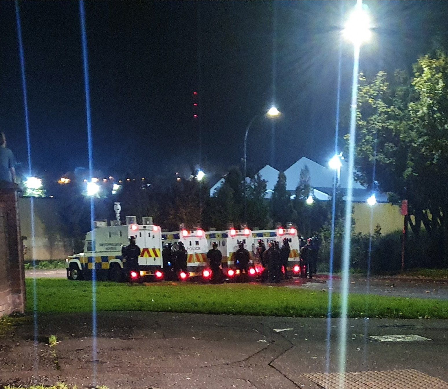 DISORDER: Police at Lanark Way/Springfield Road interface on Wednesday night