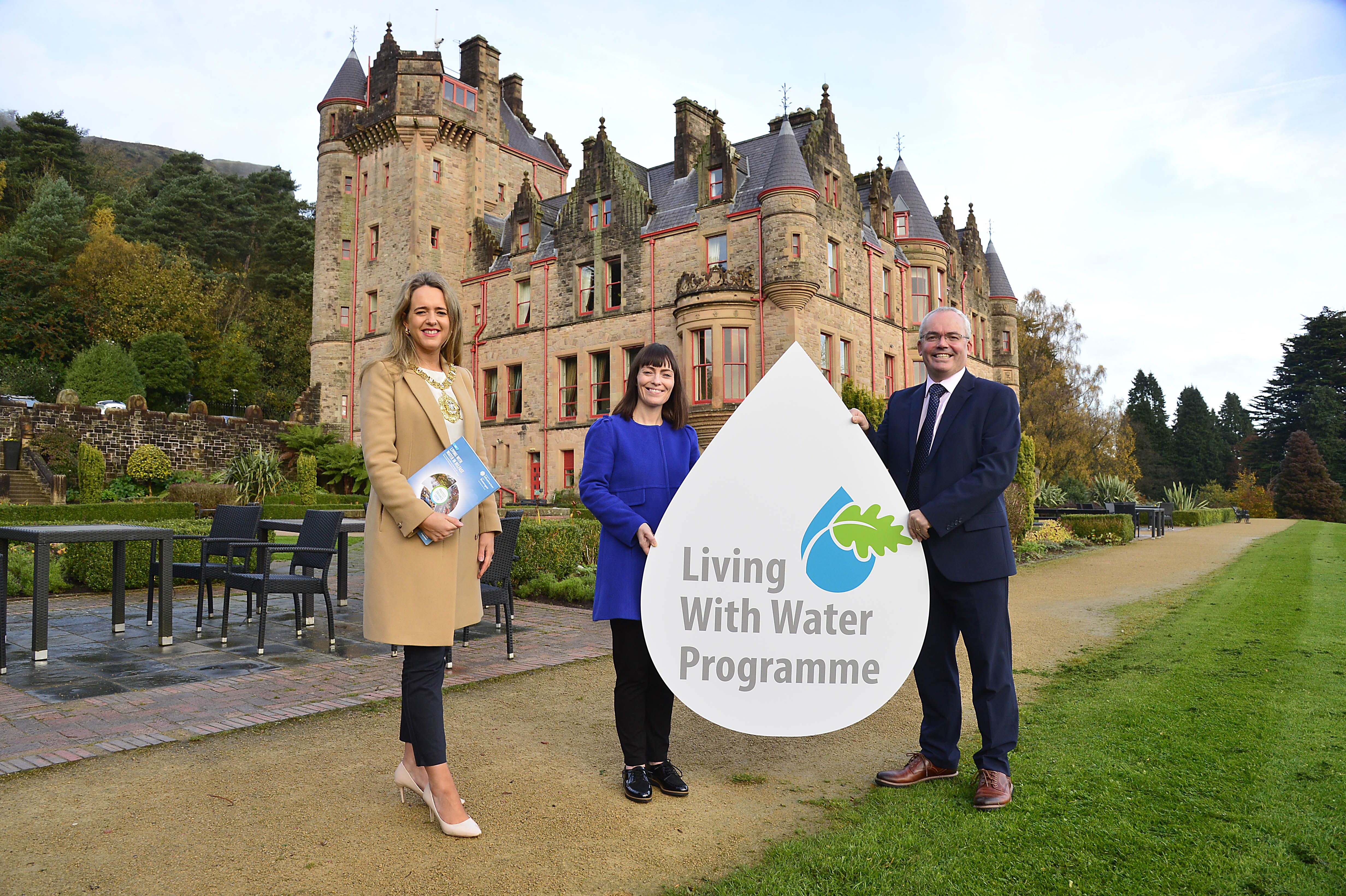 UPGRADE: Lord Mayor Kate Nicholl joined Infrastructure Minister, Nichola Mallon and NI Water’s Head of the Living With Water Programme Paddy Brow to launch the  Living With Water in Belfast plan