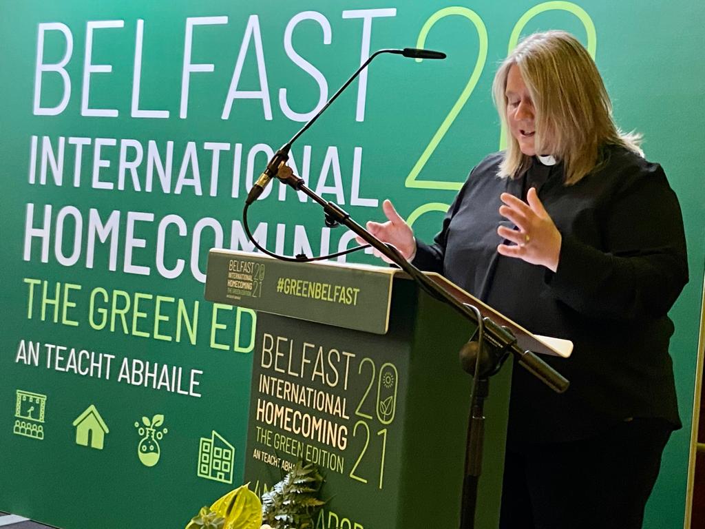 Speaking at the Belfast International Homecoming