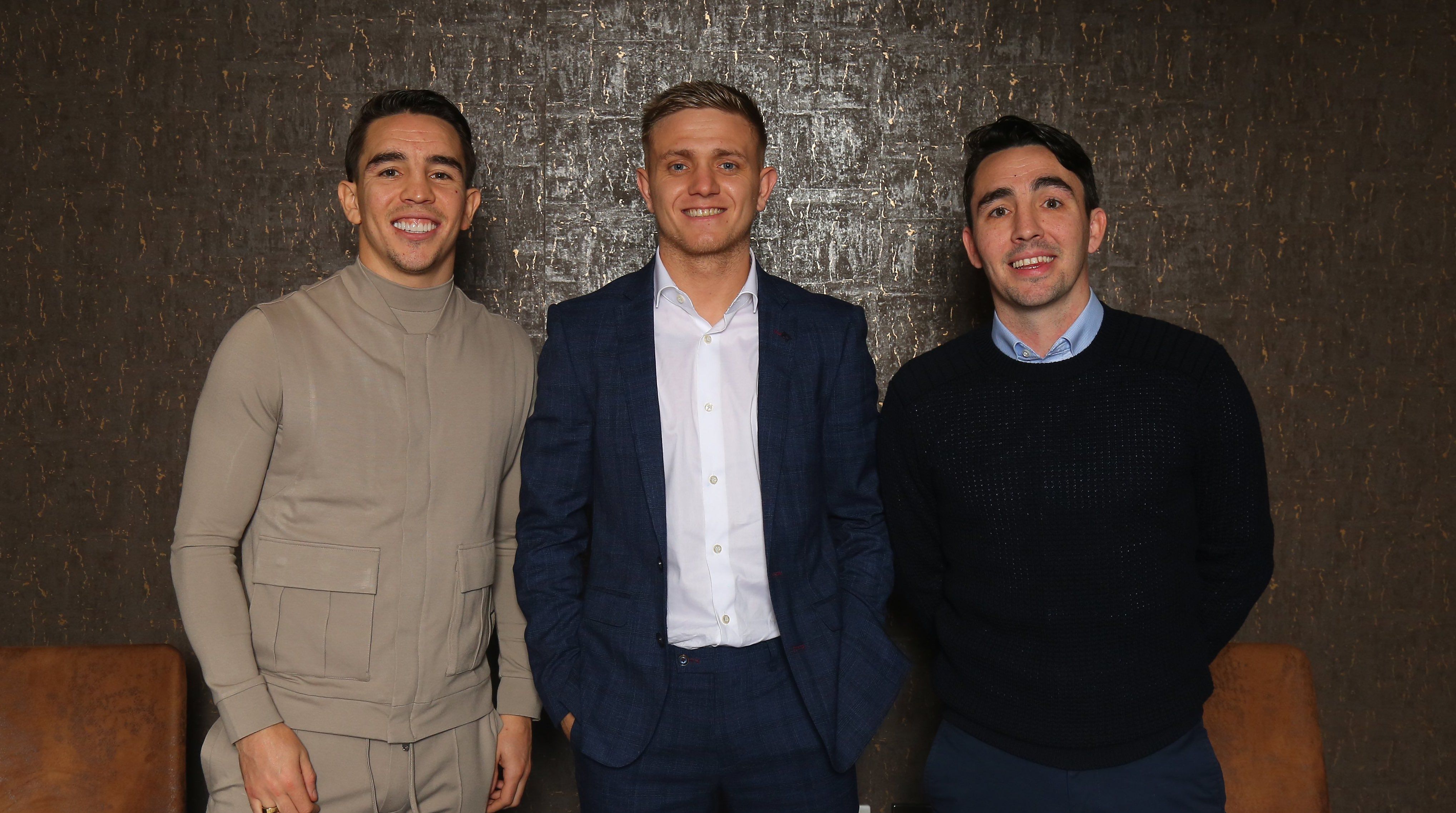 Kurt Walker with Michael and Jamie Conlan at yesterday\'s press conference 