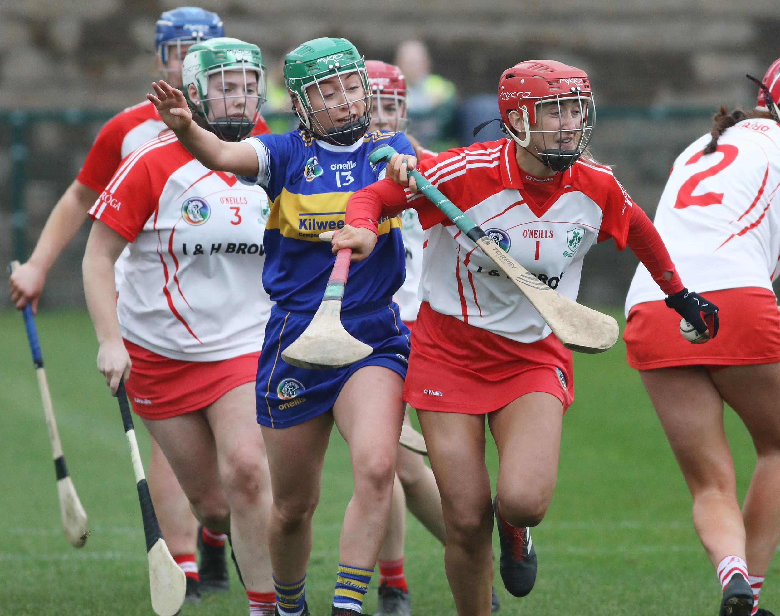 Loughgiel goalkeeper Eimhear Boyle bursts out with possession on Saturday