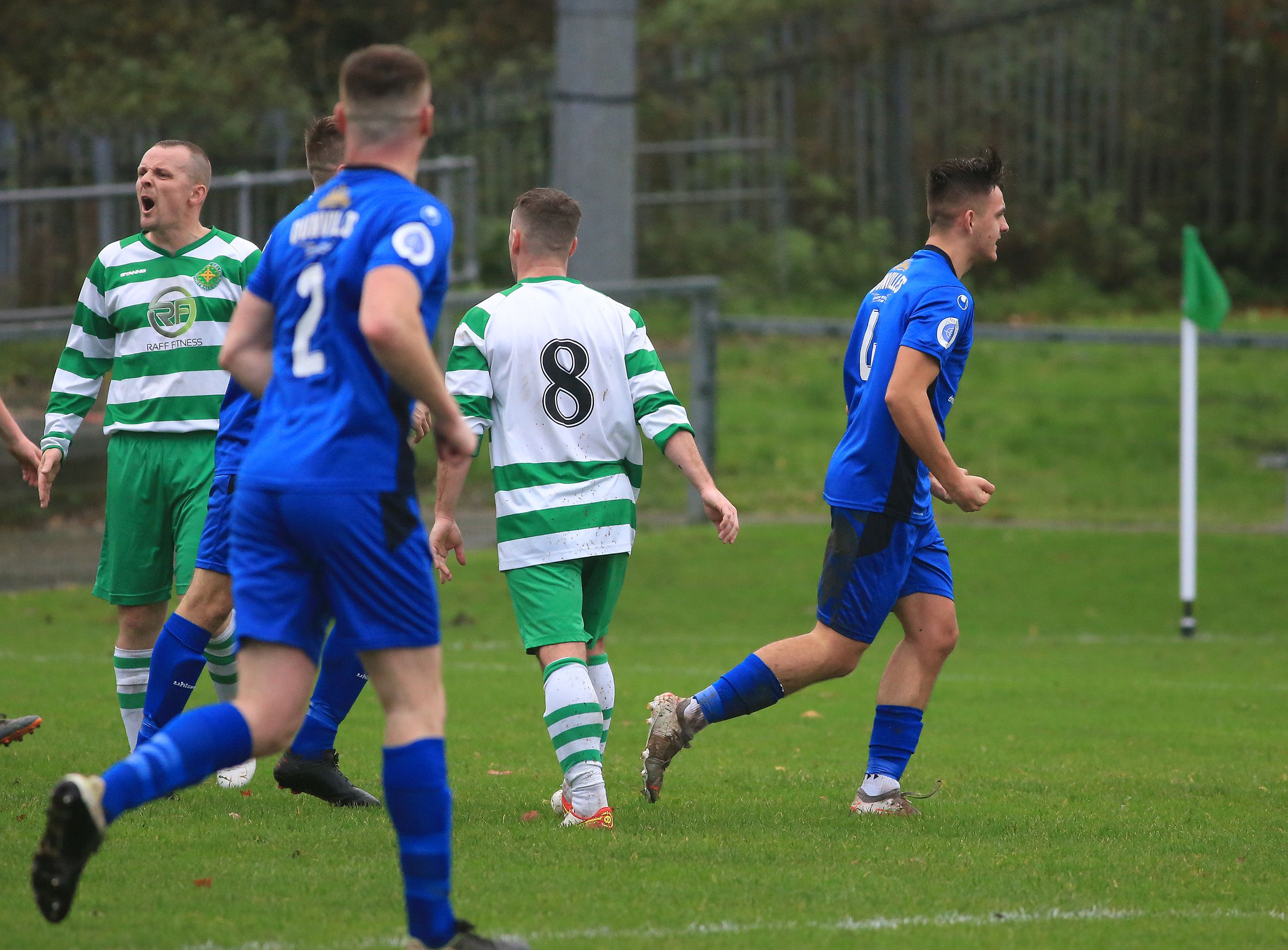 Christian Irvine opens the scoring for Lisburn Distillery on Saturday afternoon