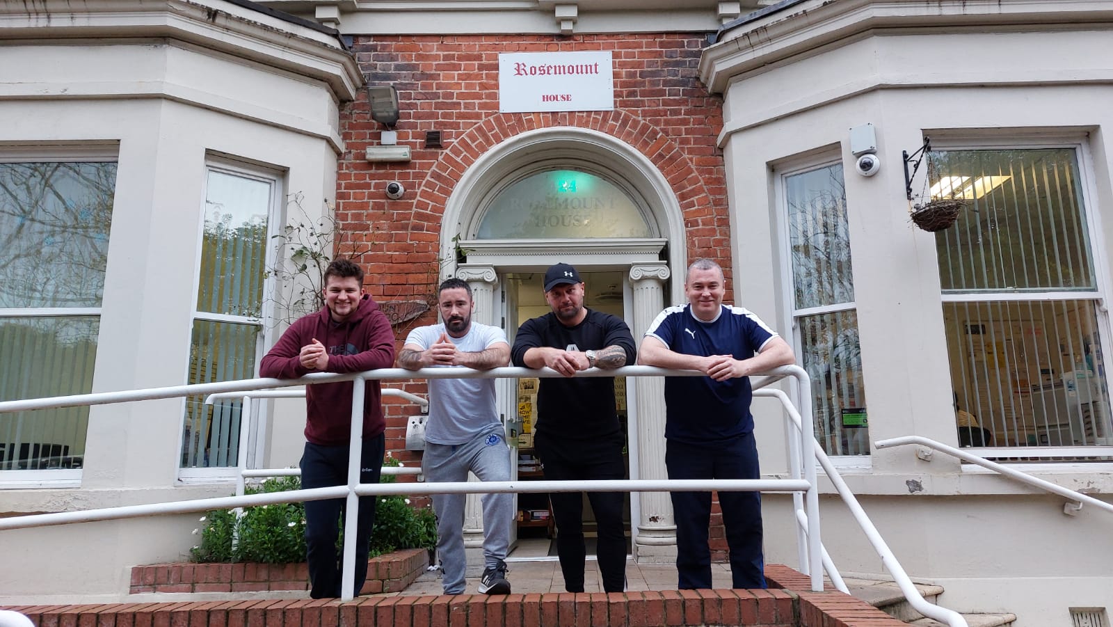 POSITIVE MENTAL HEALTH: Michael Opie of Olympus Gym with Rosemount House residents Corey McLaughlin, Gerard Devlin and Dean Mallon