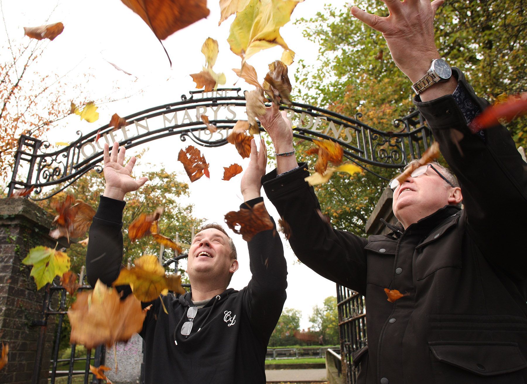 CHRISTMAS MARKET PLANS: Conor Maskey (Intercomm Operations Manager) and Seamus O\'Neill (Belfast Blues Festival Director) before the autumn market