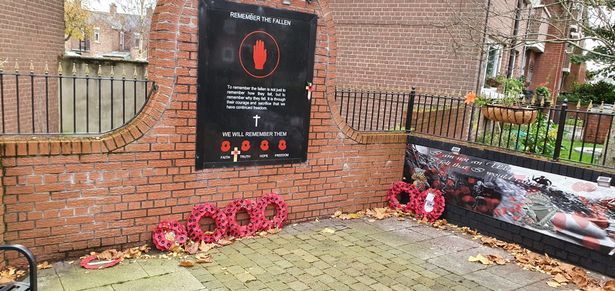 VANDALISM: The Remembrance Day display at the Ballynafeigh War Memorial