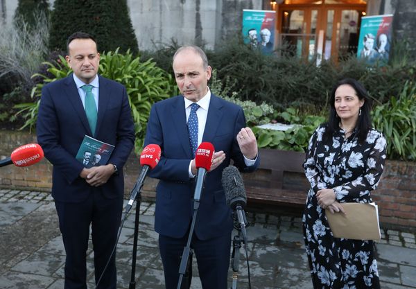 FORTUNES FALLING: Irish Coalition leaders Leo Varadkar, Micheál Martin and Catherine Martin.