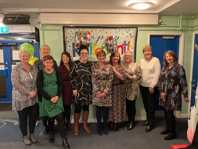 RETIREMENT: Donna Walsh with staff from Our Lady\'s Nursery School in Deanby Gardens