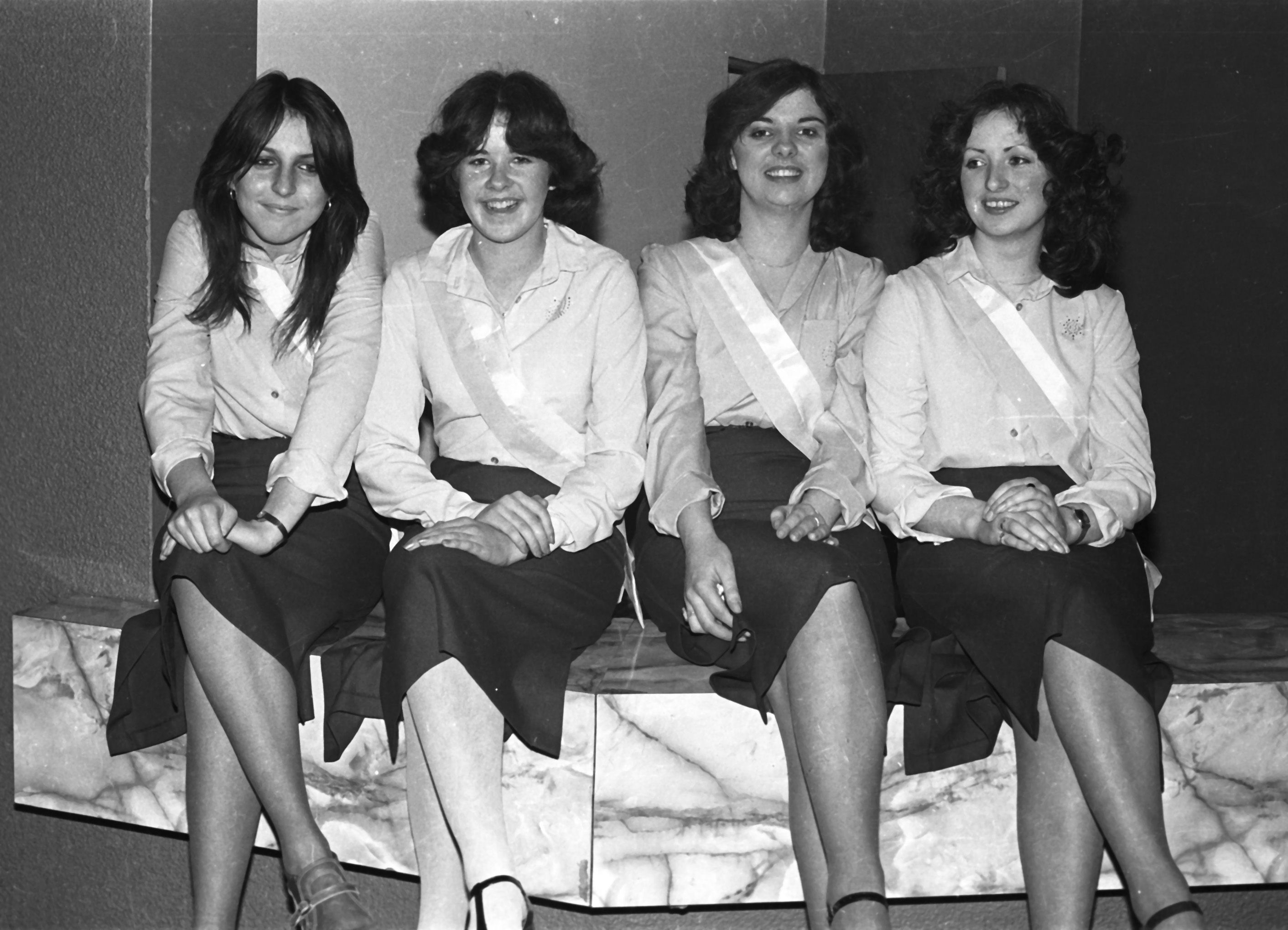 AT YOUR SERVICE: Waitresses Patricia, Eileen, Elizabeth and Irene at the St John\'s Dinner Ceilí in the Kerri Inn in December 1979