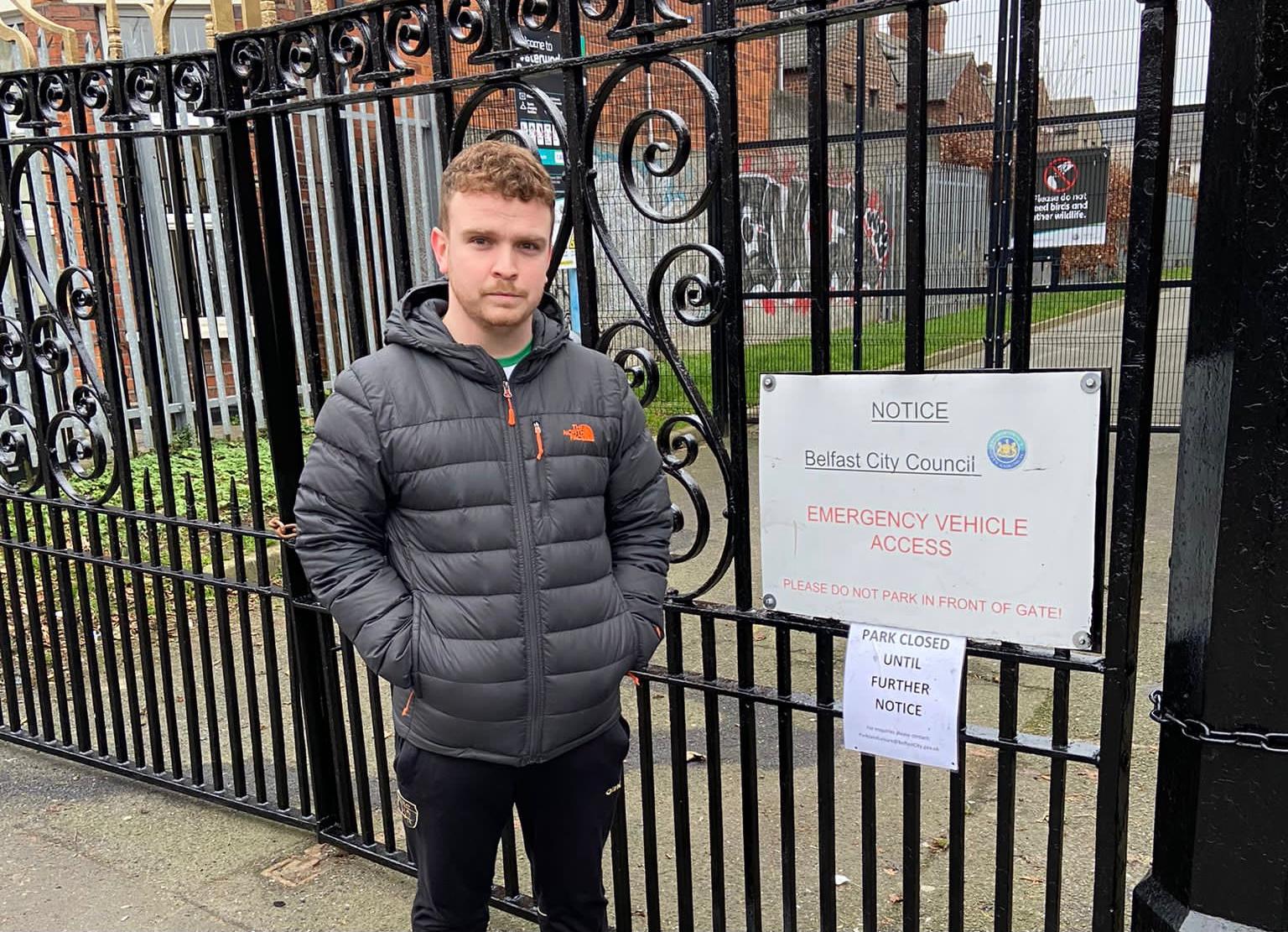 STILL CLOSED: Sinn Féin Councillor Ryan Murphy at the Waterworks