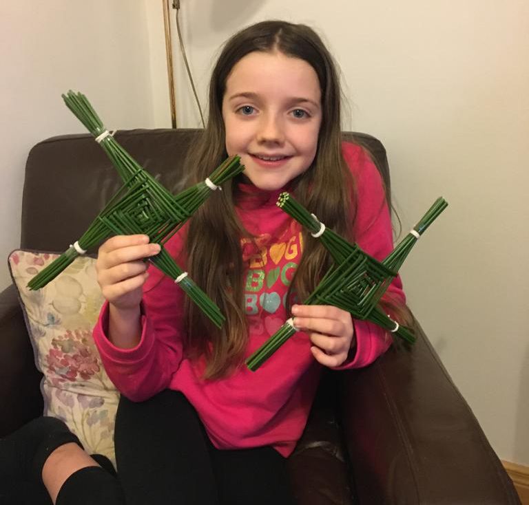 TRADITION: Cara Neeson from Finaghy made her own St Brigid\'s crosses