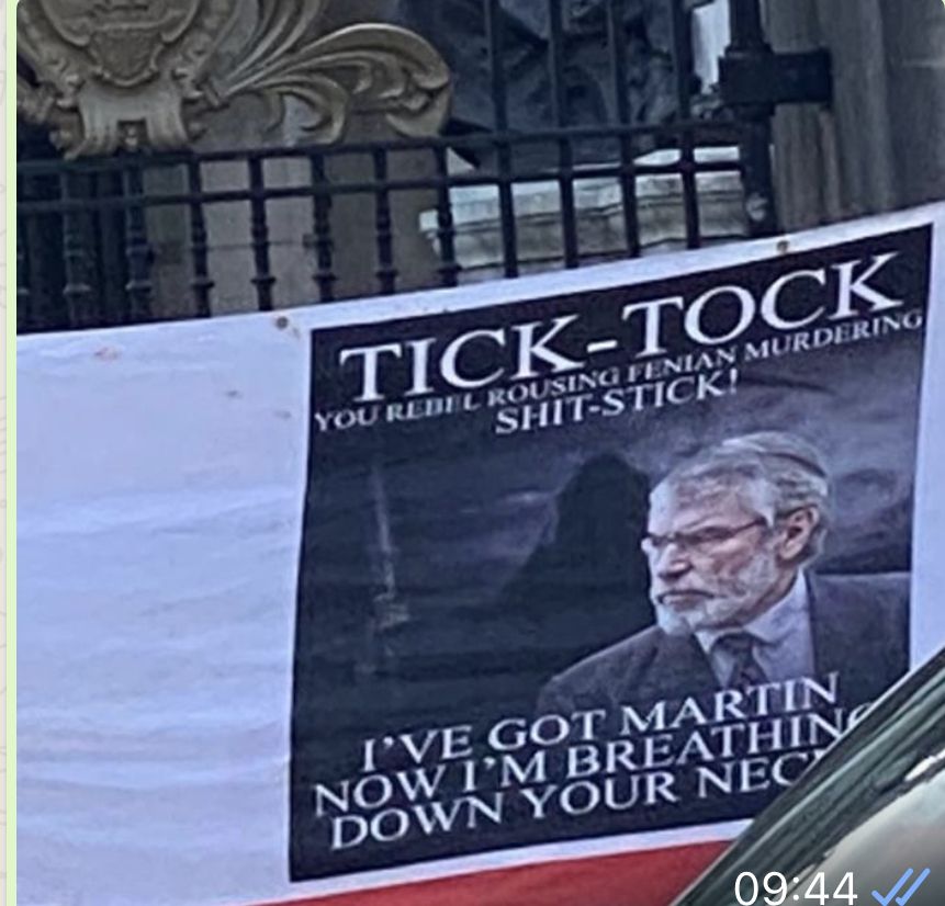 HATE CRIME: The banner outside Belfast City Hall