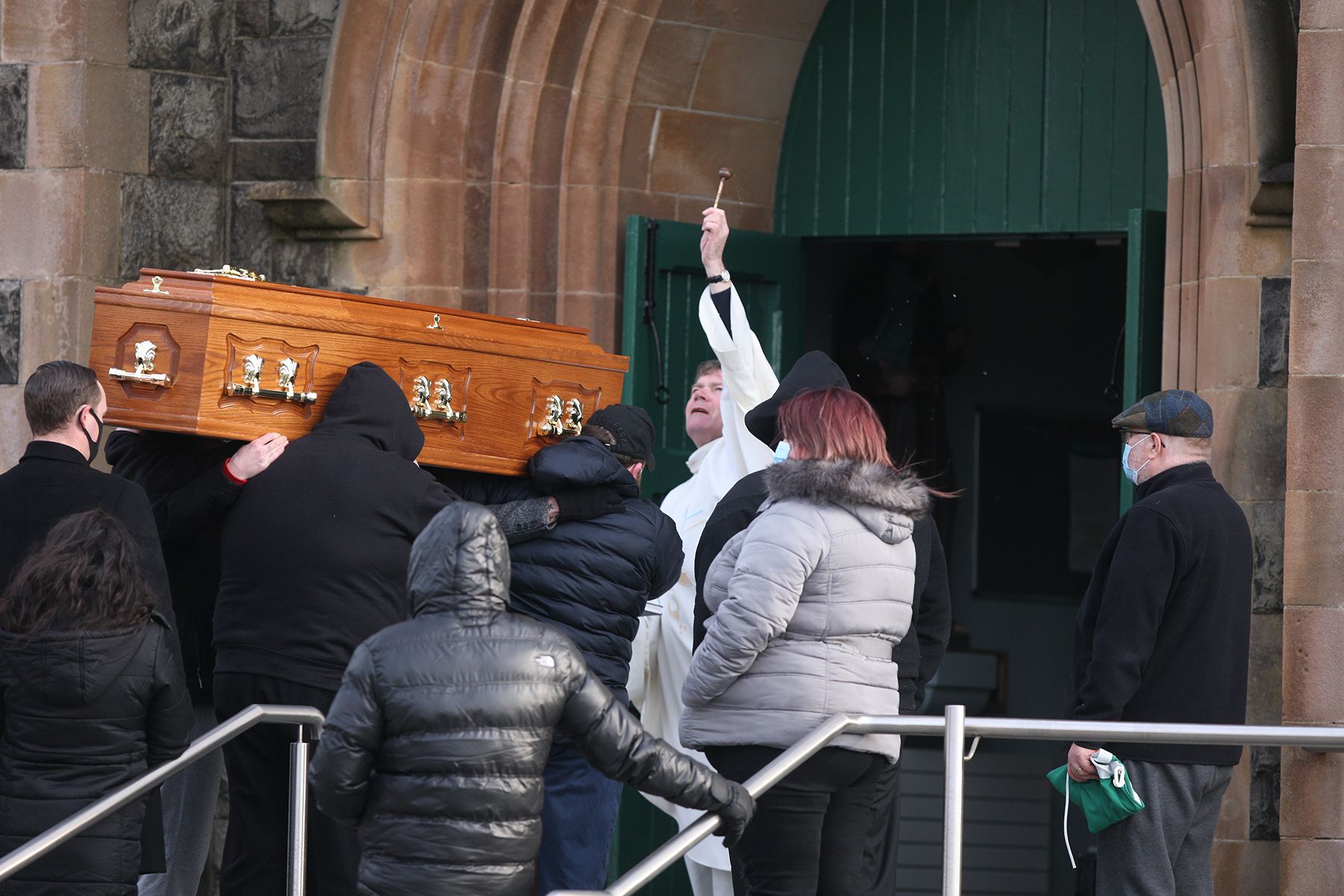 FINAL JOURNEY: The funeral of Danny McClean was held at St Teresa\'s Church on the Glen Road on Friday morning