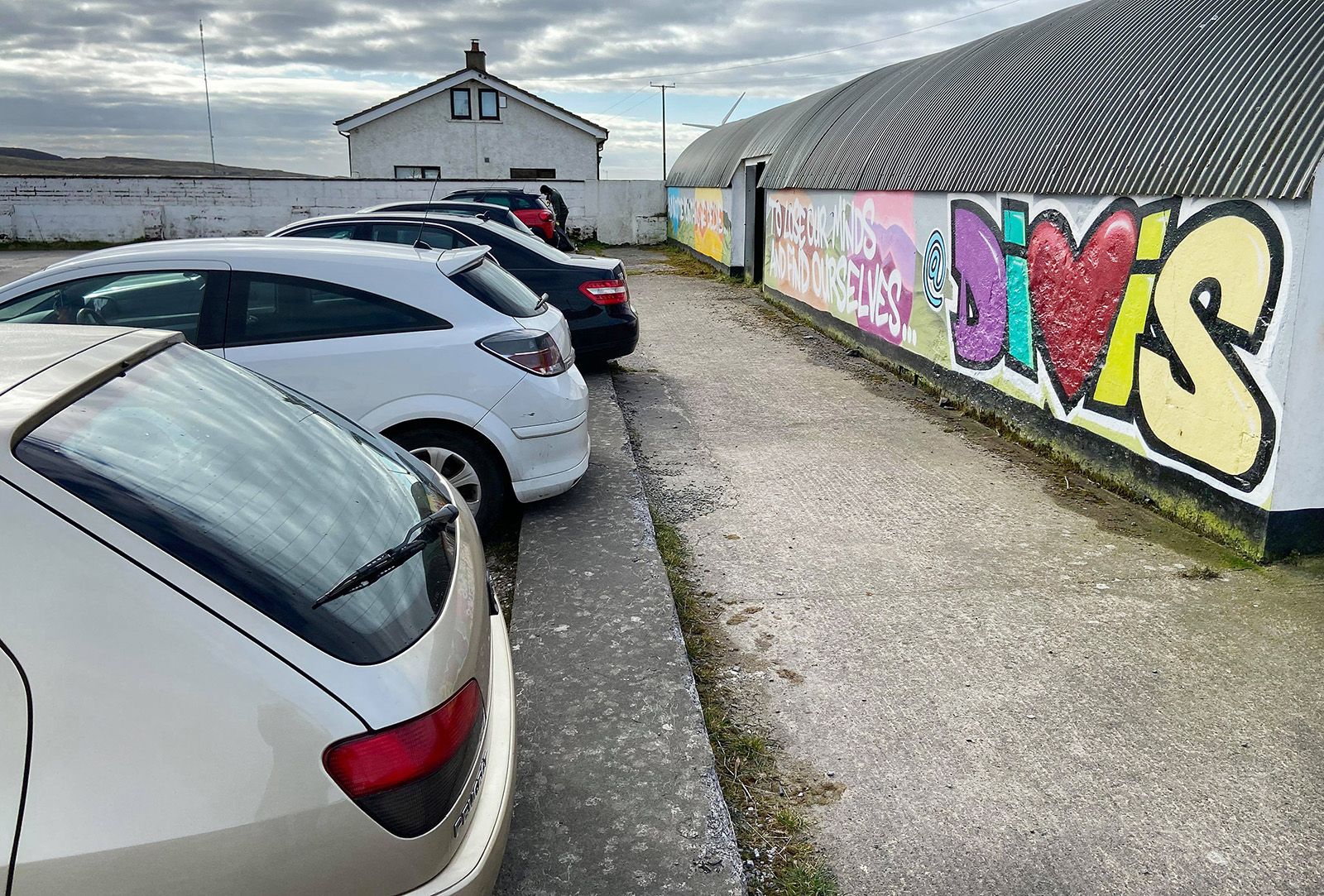 SAFE AND SOUND: Drivers parked in the carpark at Divis