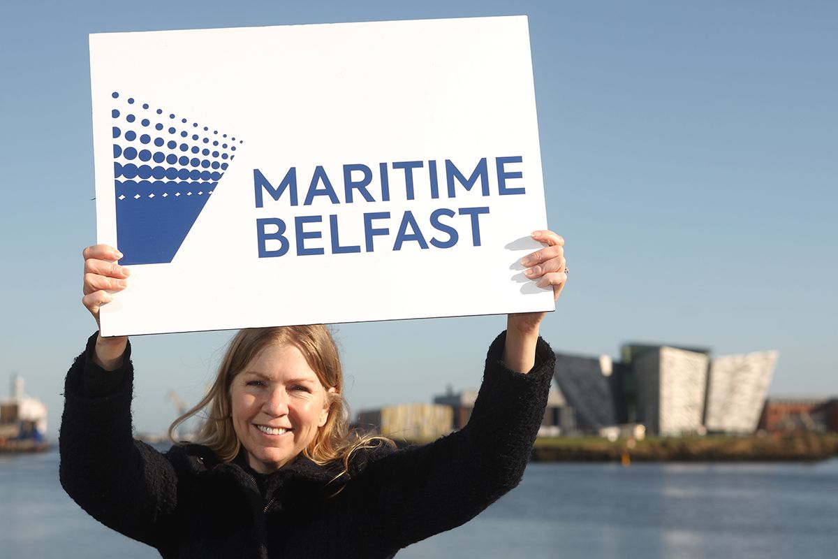 SIGN OF THE TIMES: Maeve Moreland, Destination Manager at Maritime Belfast Trust, who are sponsoring this Friday’s Blackboard Awards