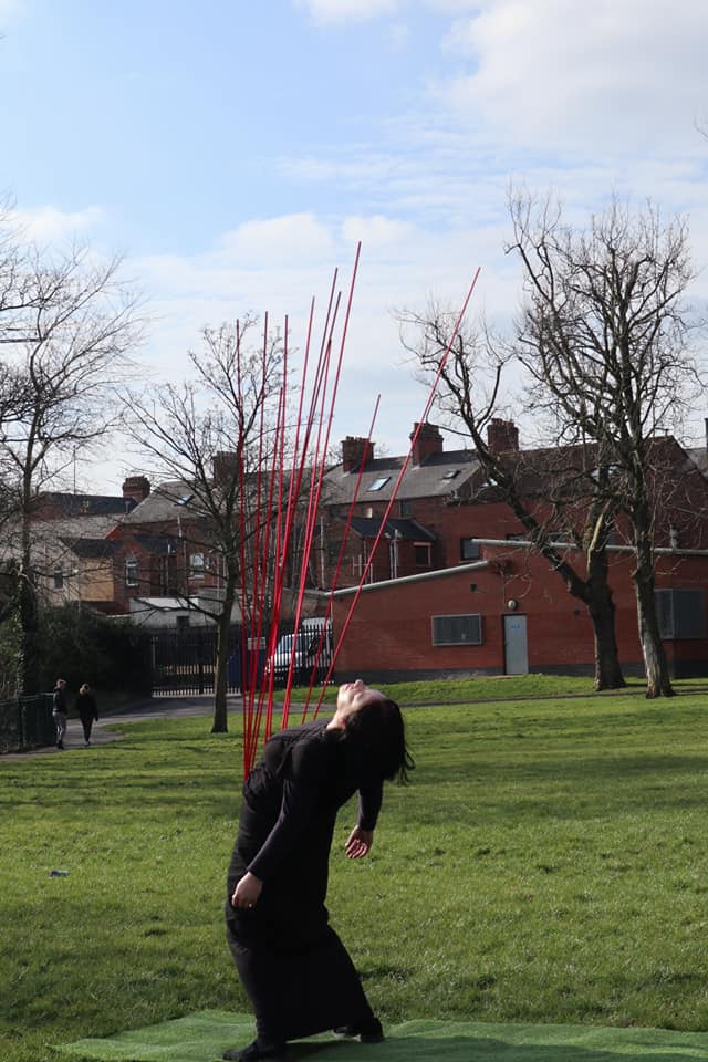 WORLD\'S APART: Performance artist Sinéad O\'Donnell in North Belfast\'s Alexandra Park