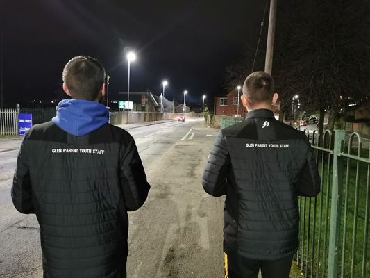 WATCH: Youth workers in Lenadoon engaging with young people during nightly patrols