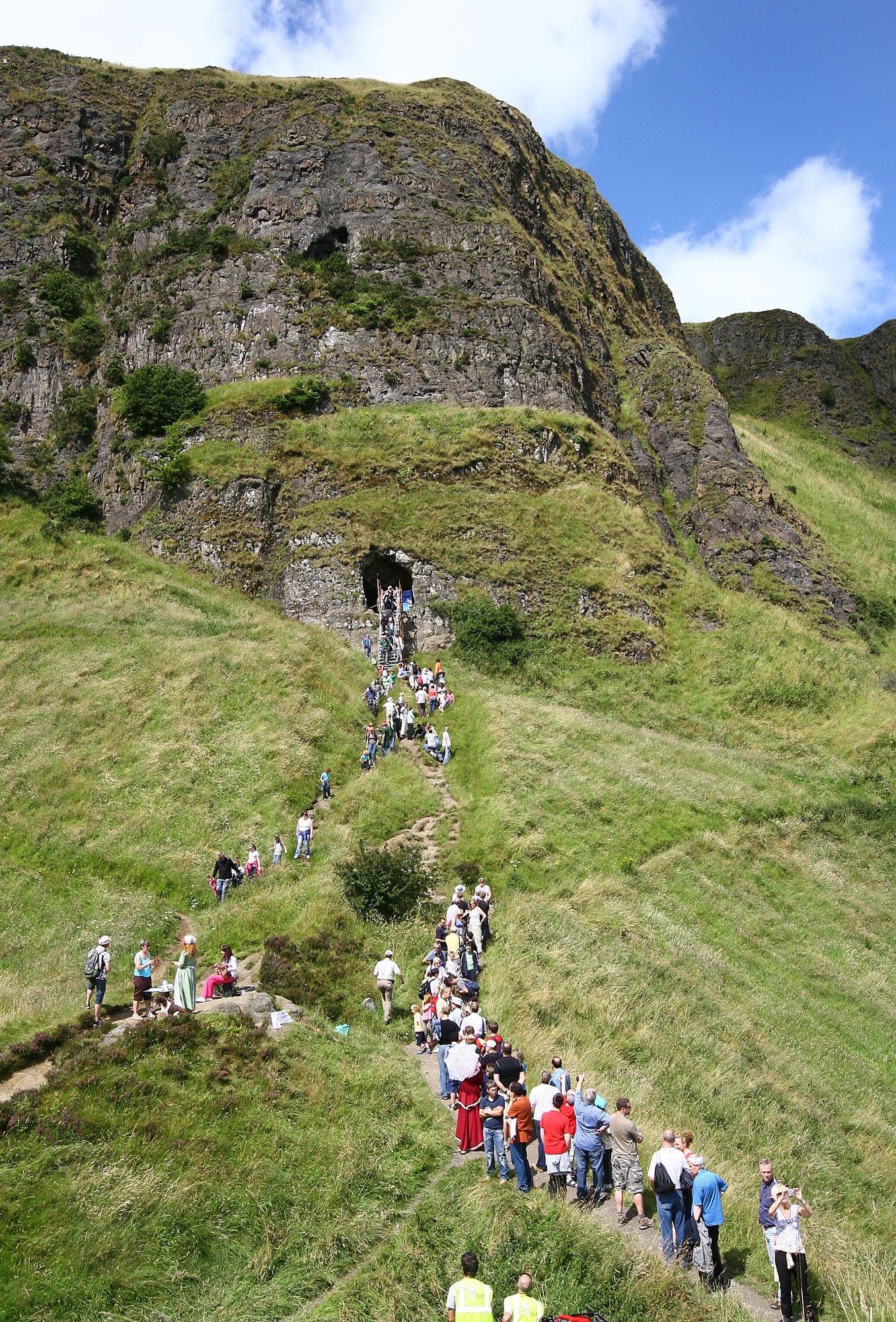CLIMB:  Temporary access to the caves on Cave Hill back in 2009