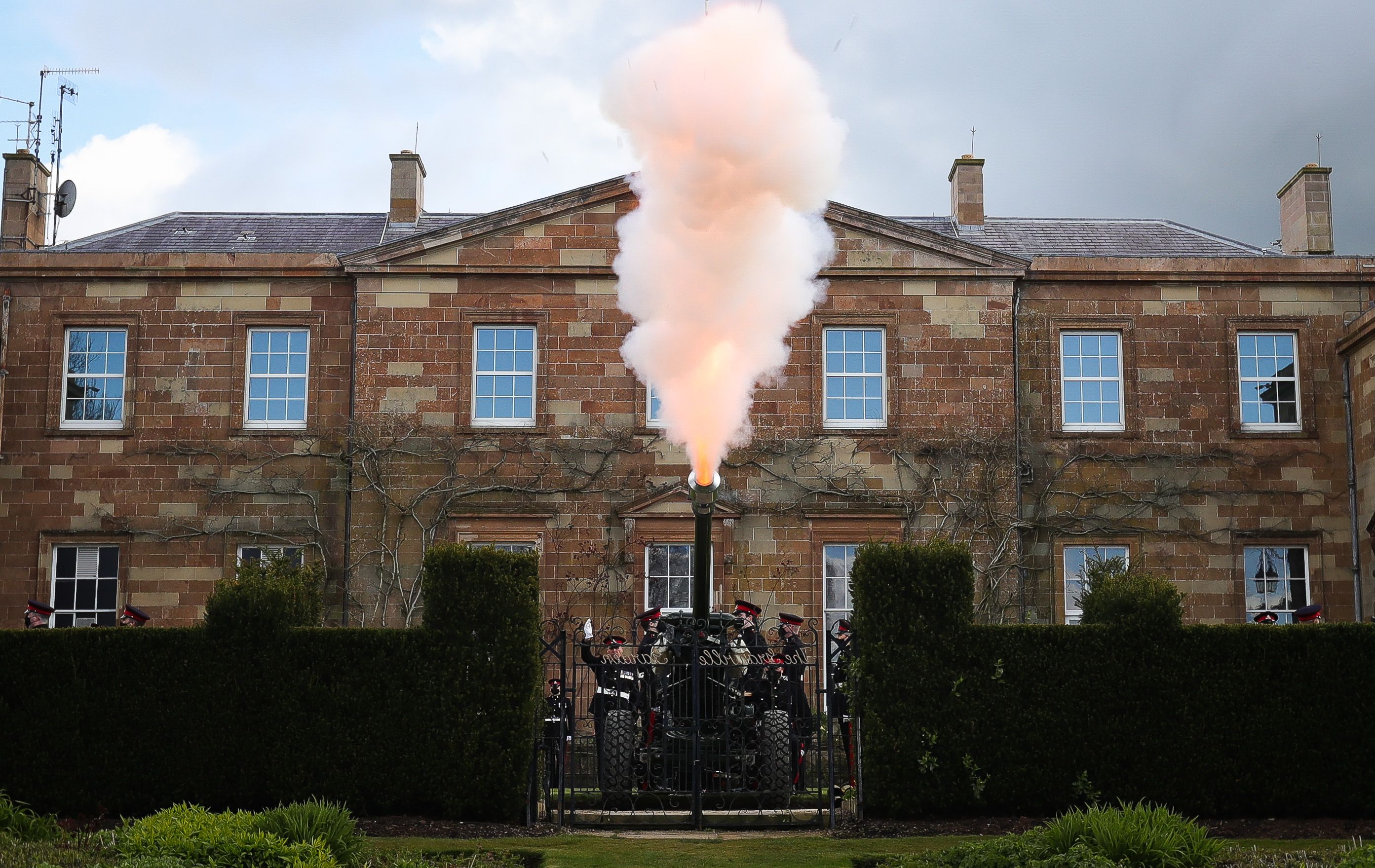 CONVENTION: A gun salute for Prince Philip at Hillsborough Castle. Photo by Kelvin Boyes / Press Eye.
