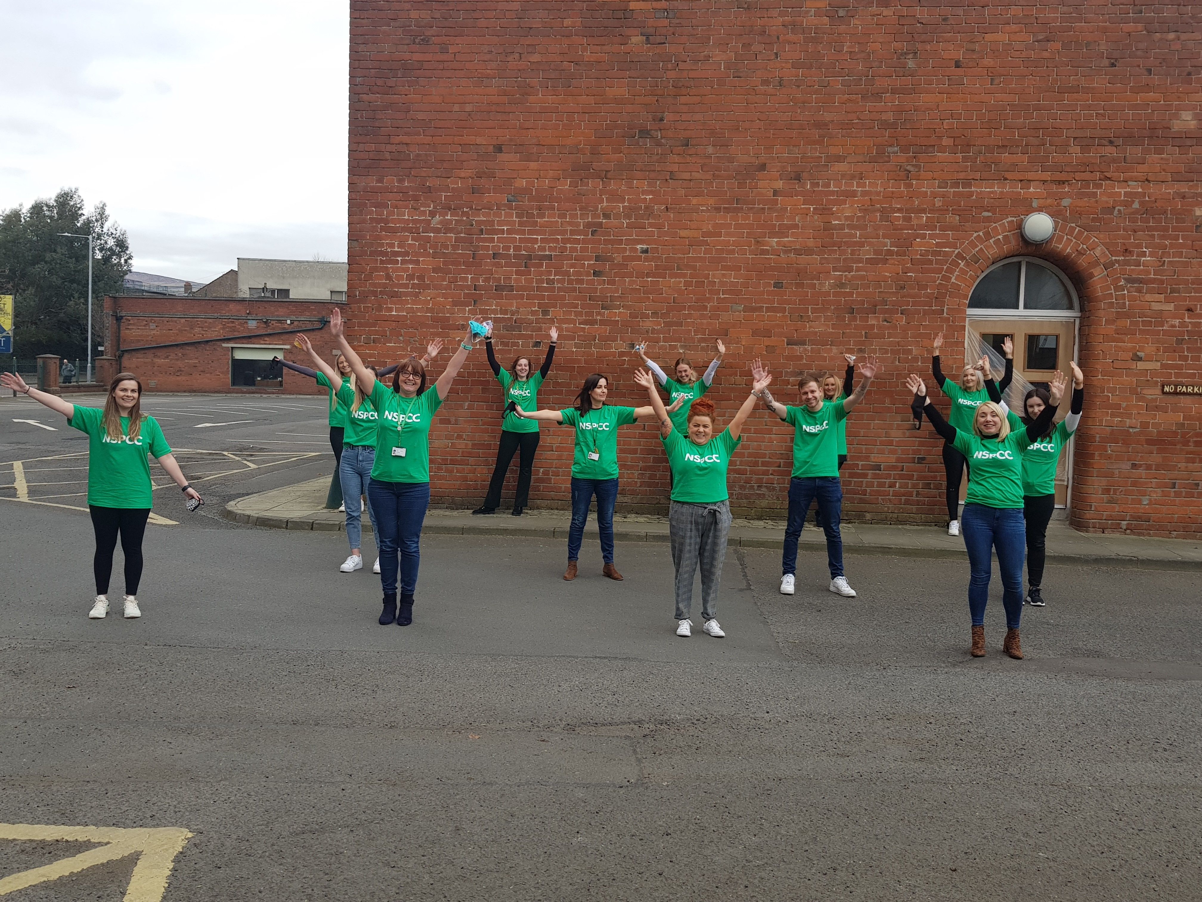 KEEPING FIT AND RAISING FUNDS: The NSPCC Helpline team in Belfast