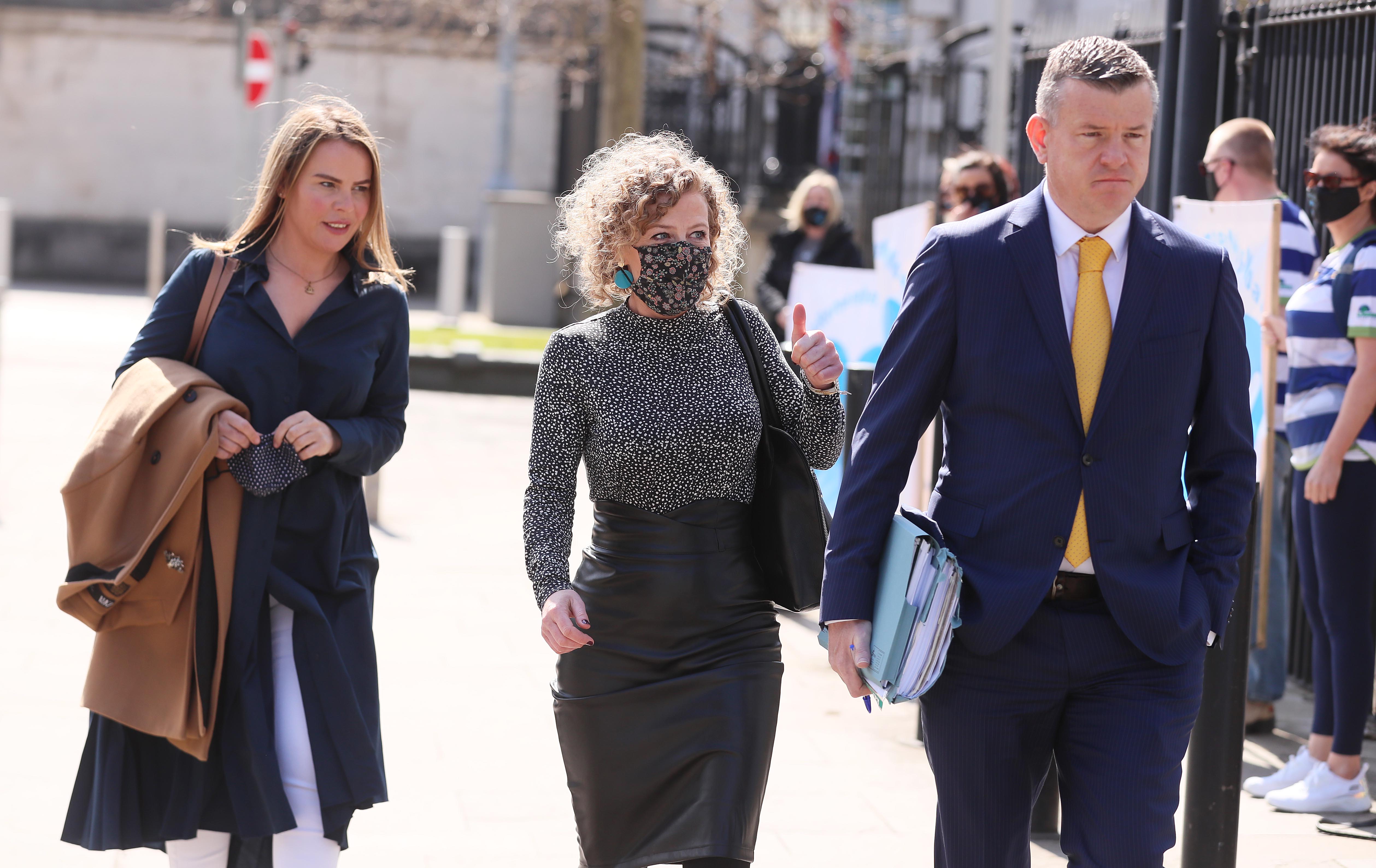 PRE-INQUEST: Noah\'s mum Fiona, centre, her sister Niamh, and solicitor Niall Murphy   Photo by Jonathan Porter / Press Eye