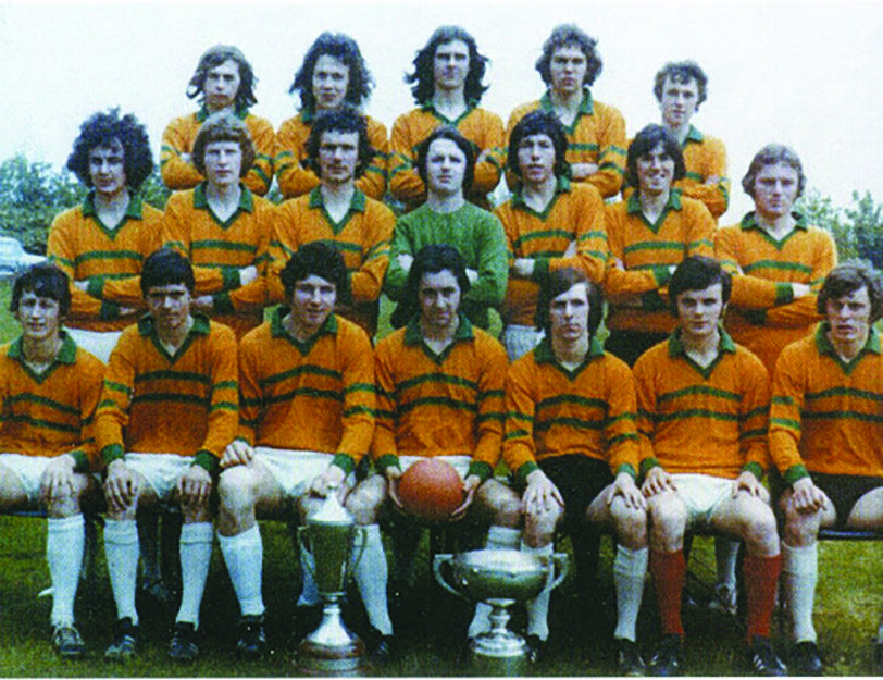 The St Mary\'s CBGS footballers with the Hogan Cup and MacRory Cup