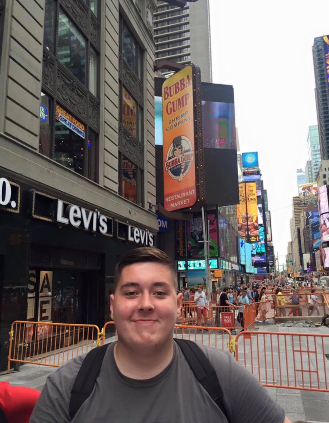 RIP: Jamie Maguire pictured on a school trip to New York